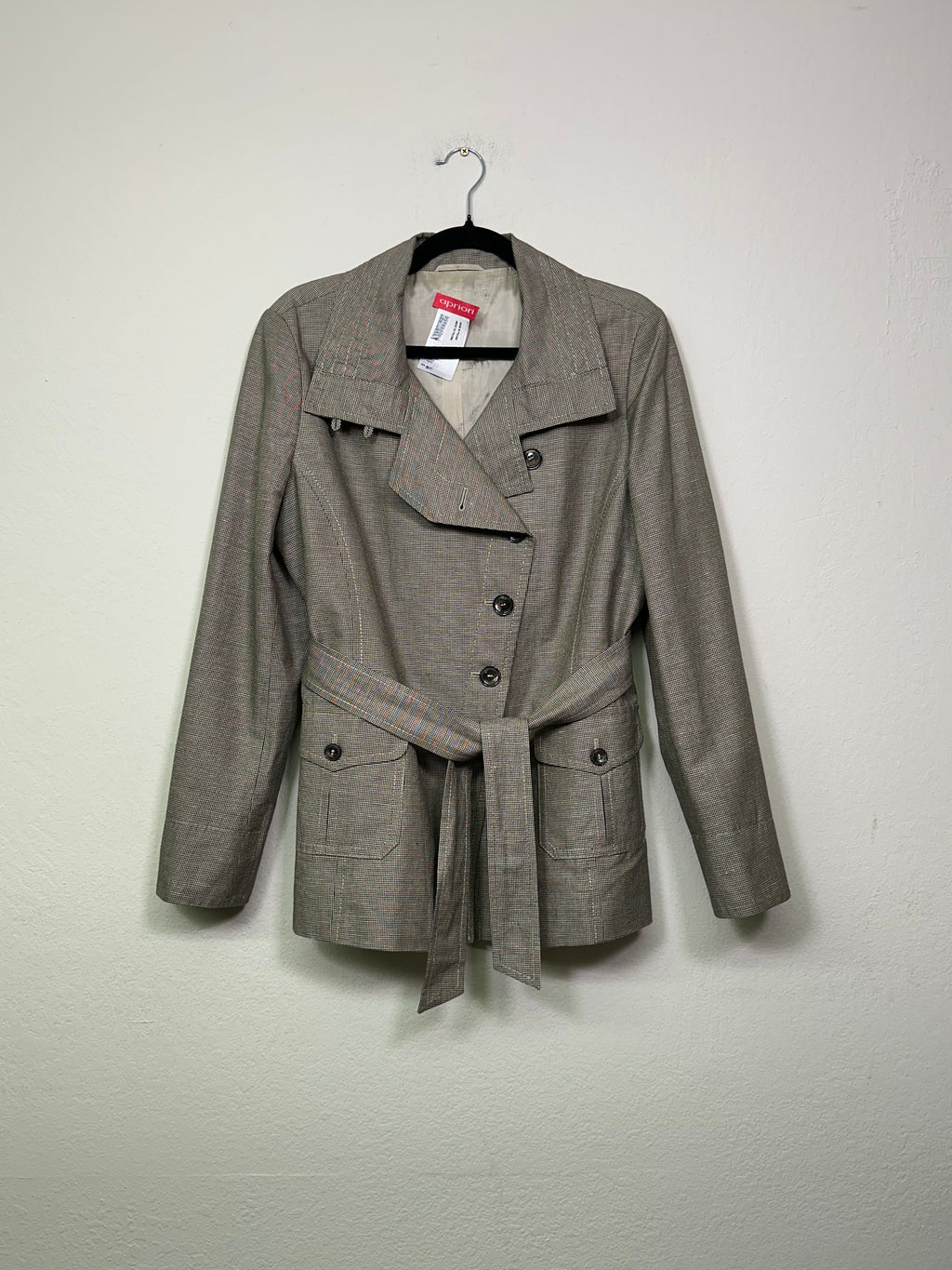 Linen-Cotton Belted Trench Jacket