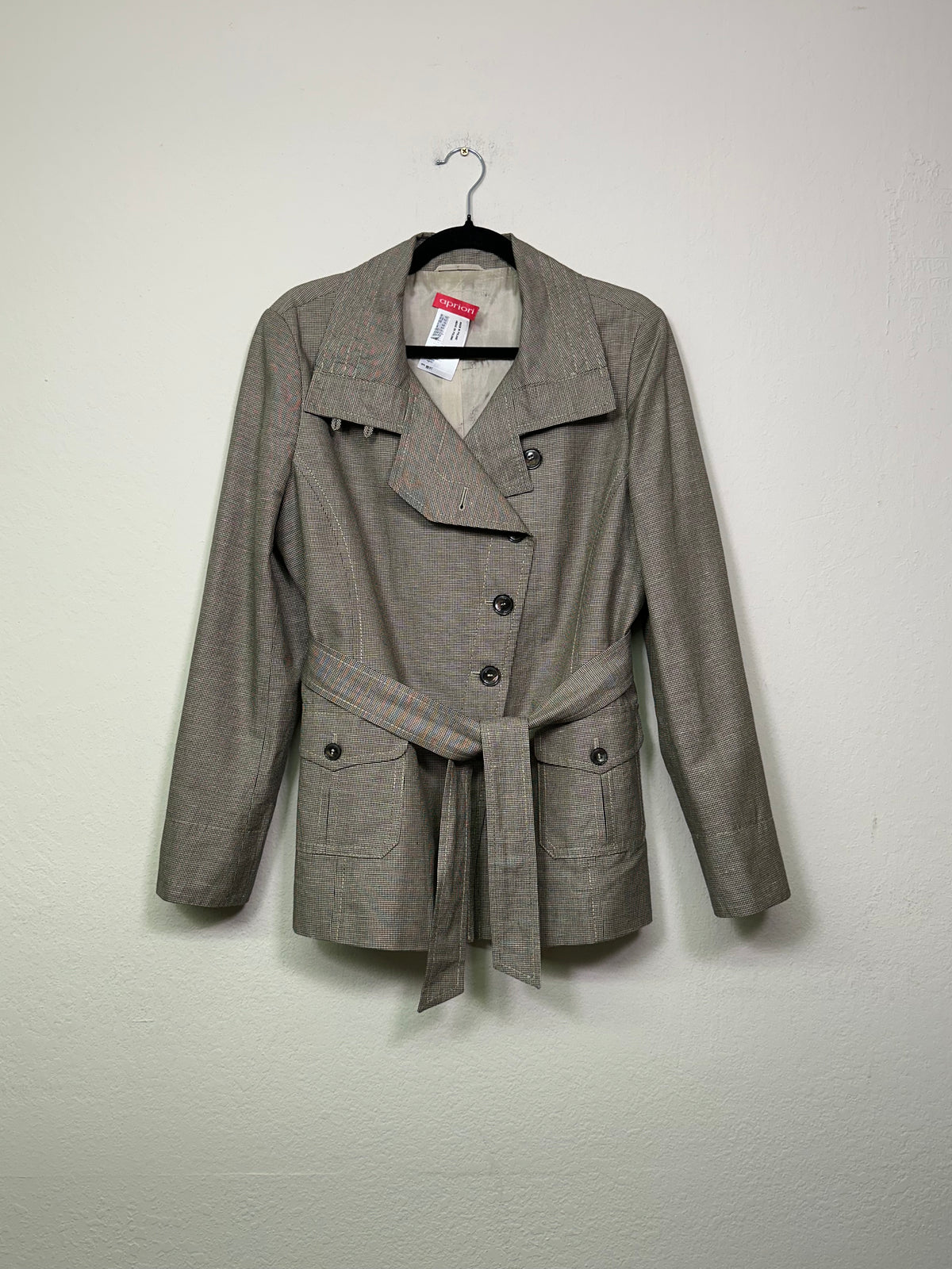 Linen-Cotton Belted Trench Jacket