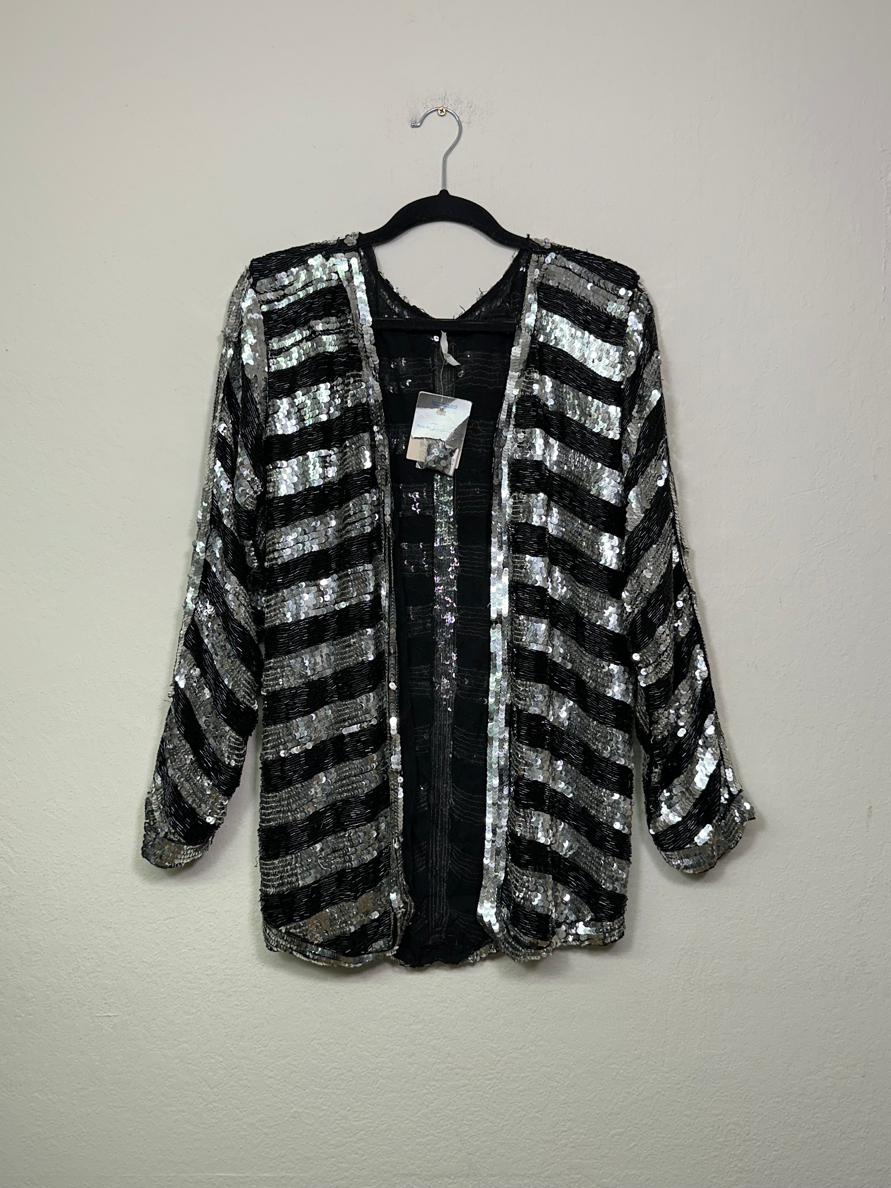Tan-Chho Silk Sequin Cardigan