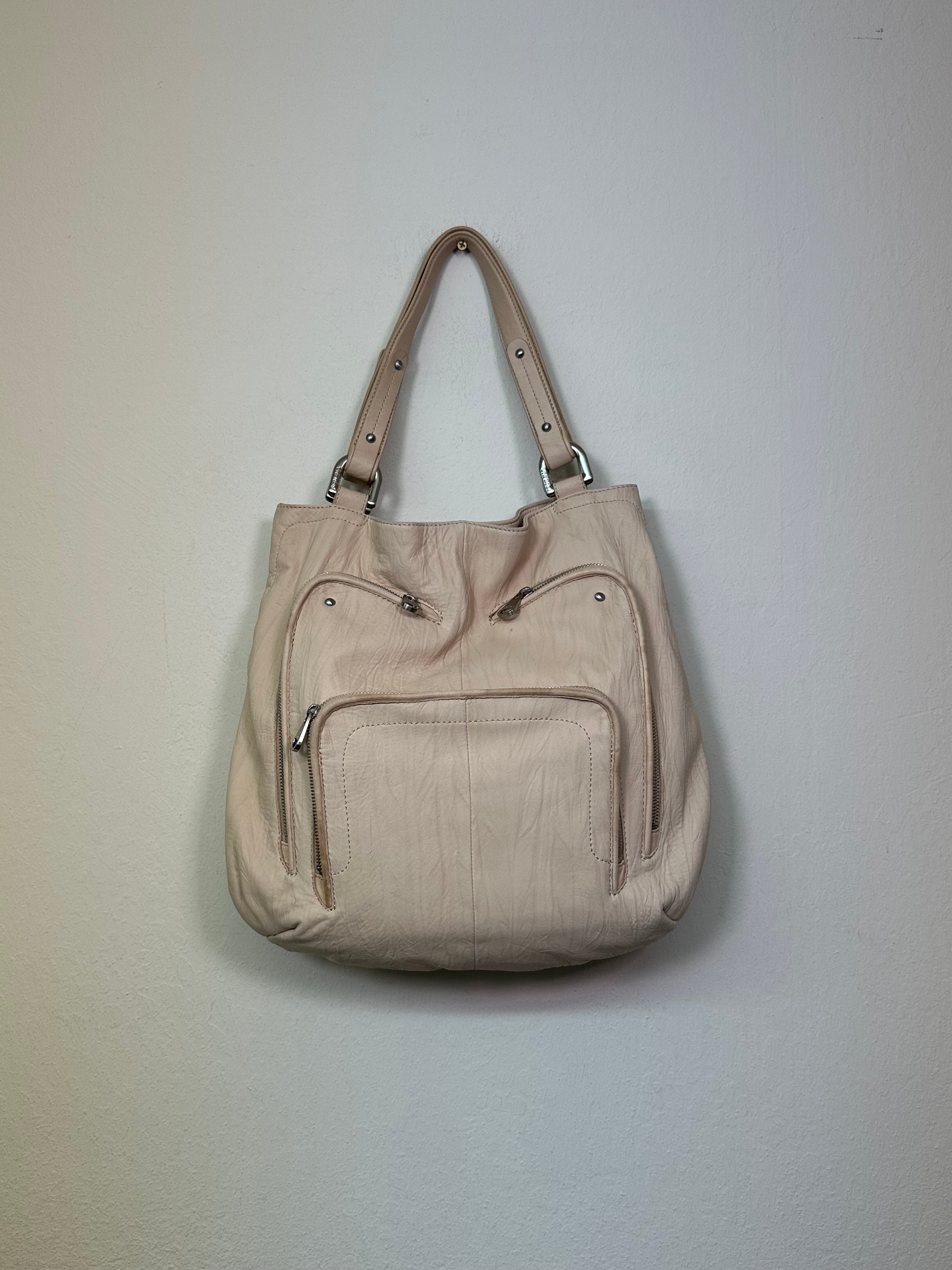 Wrinkled Leather Shoulder Bag