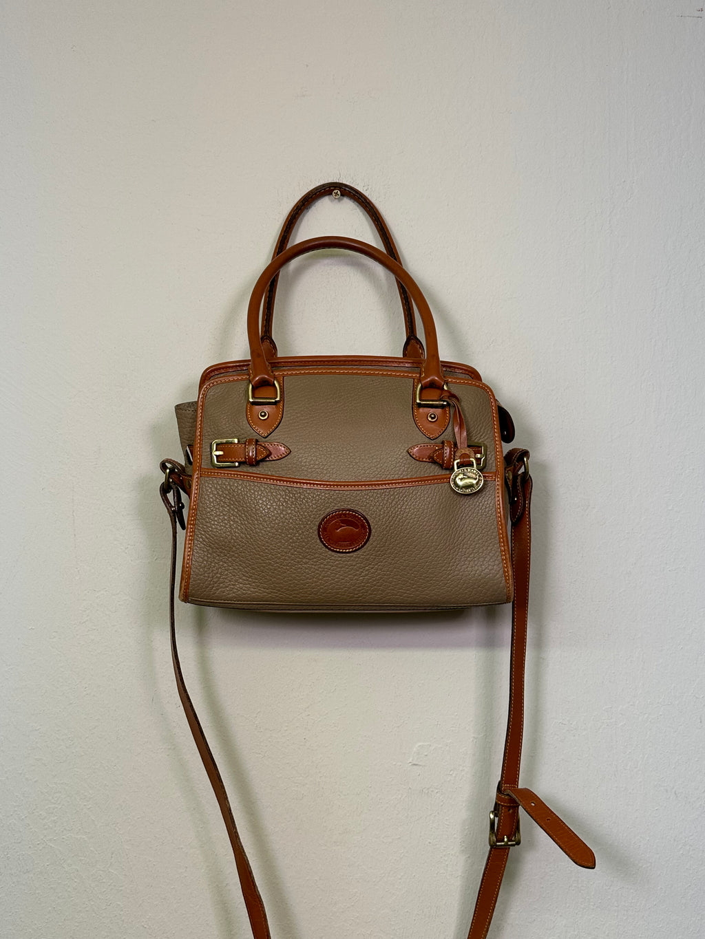 Dooney & Bourke Pebbled Leather Satchel with Crossbody Strap