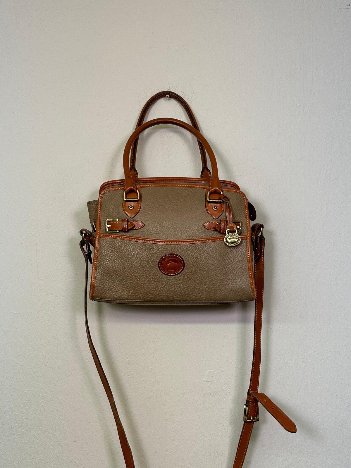Dooney & Bourke Pebbled Leather Satchel with Crossbody Strap