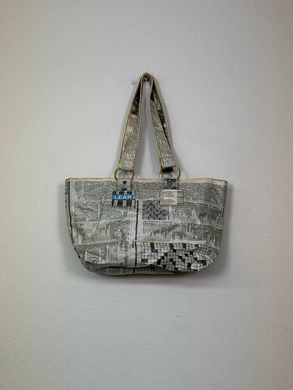 Newspaper Print Tote Bag