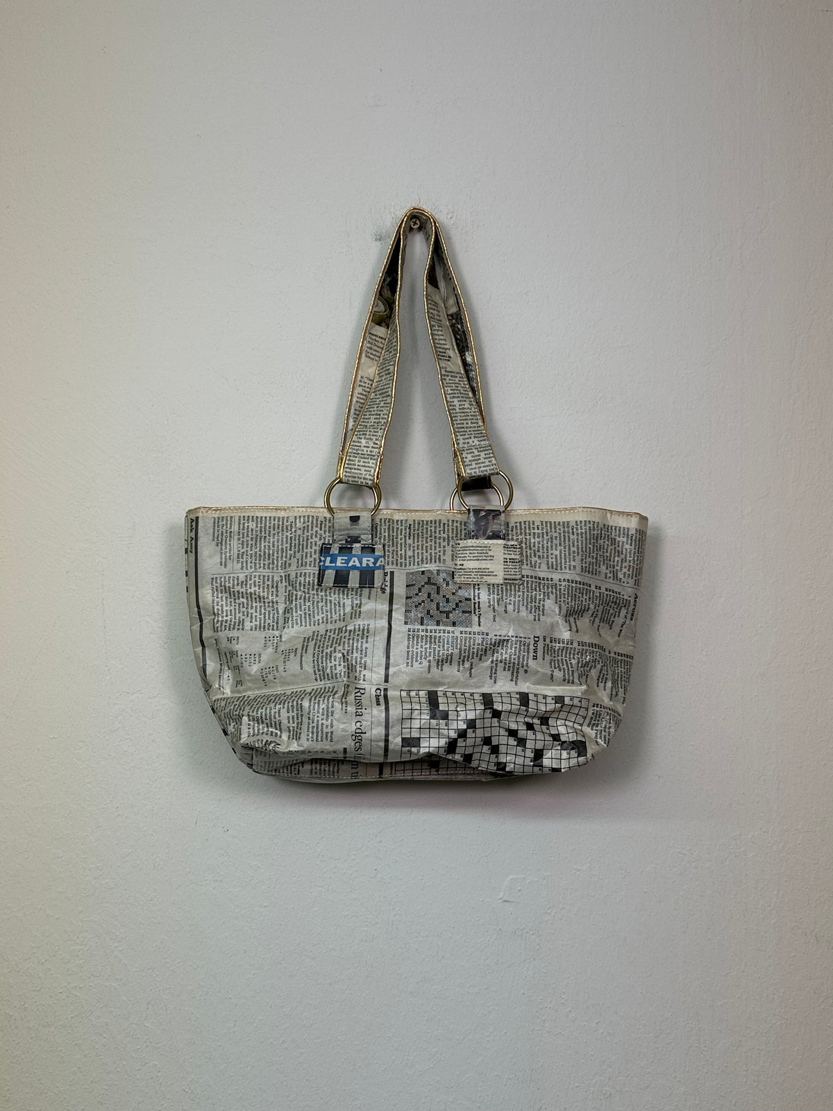 Newspaper Print Tote Bag
