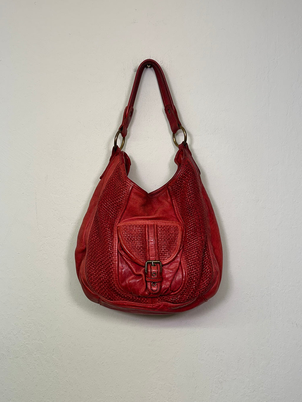 Red Leather Hobo Bag