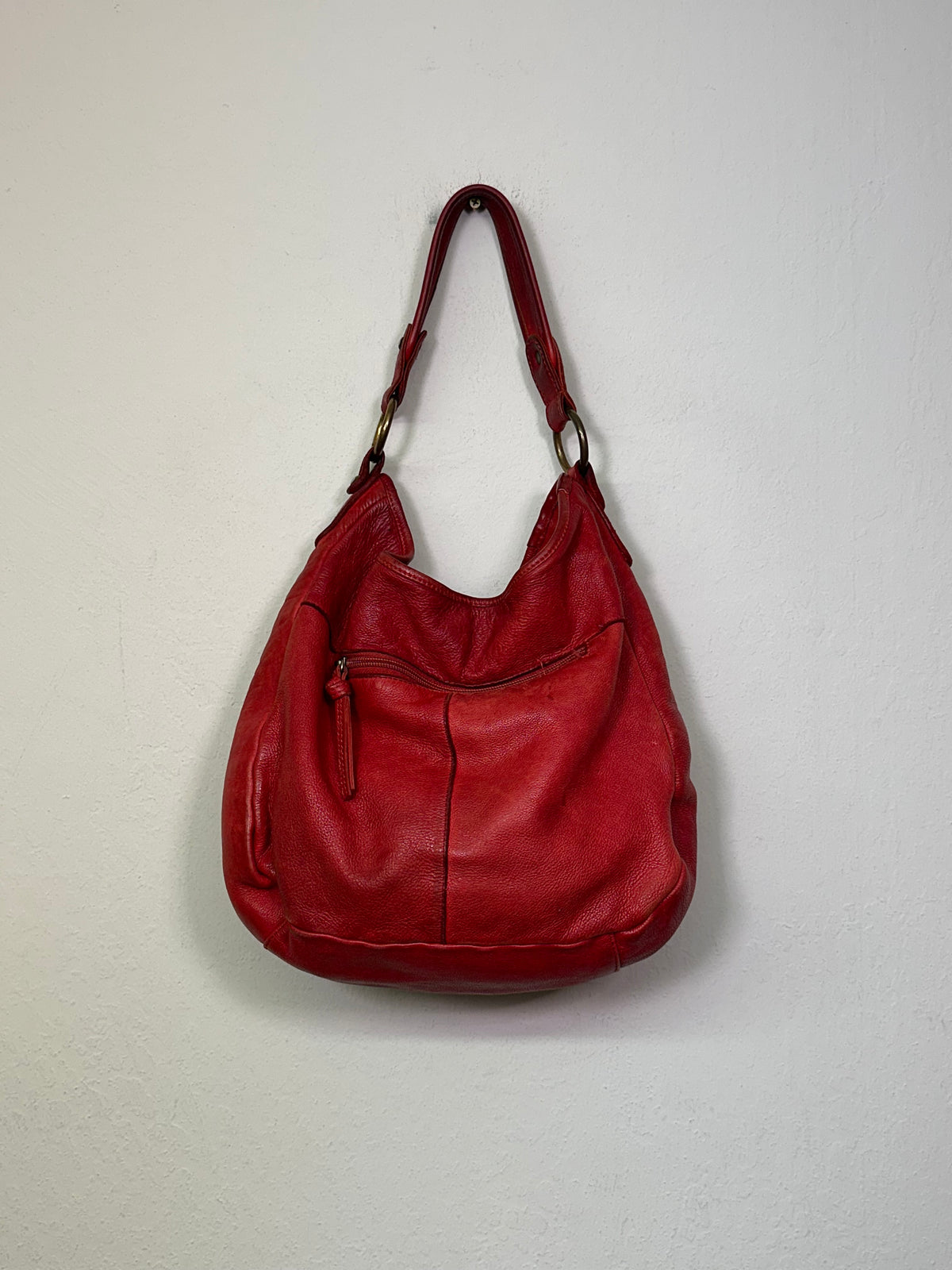 Red Leather Hobo Bag