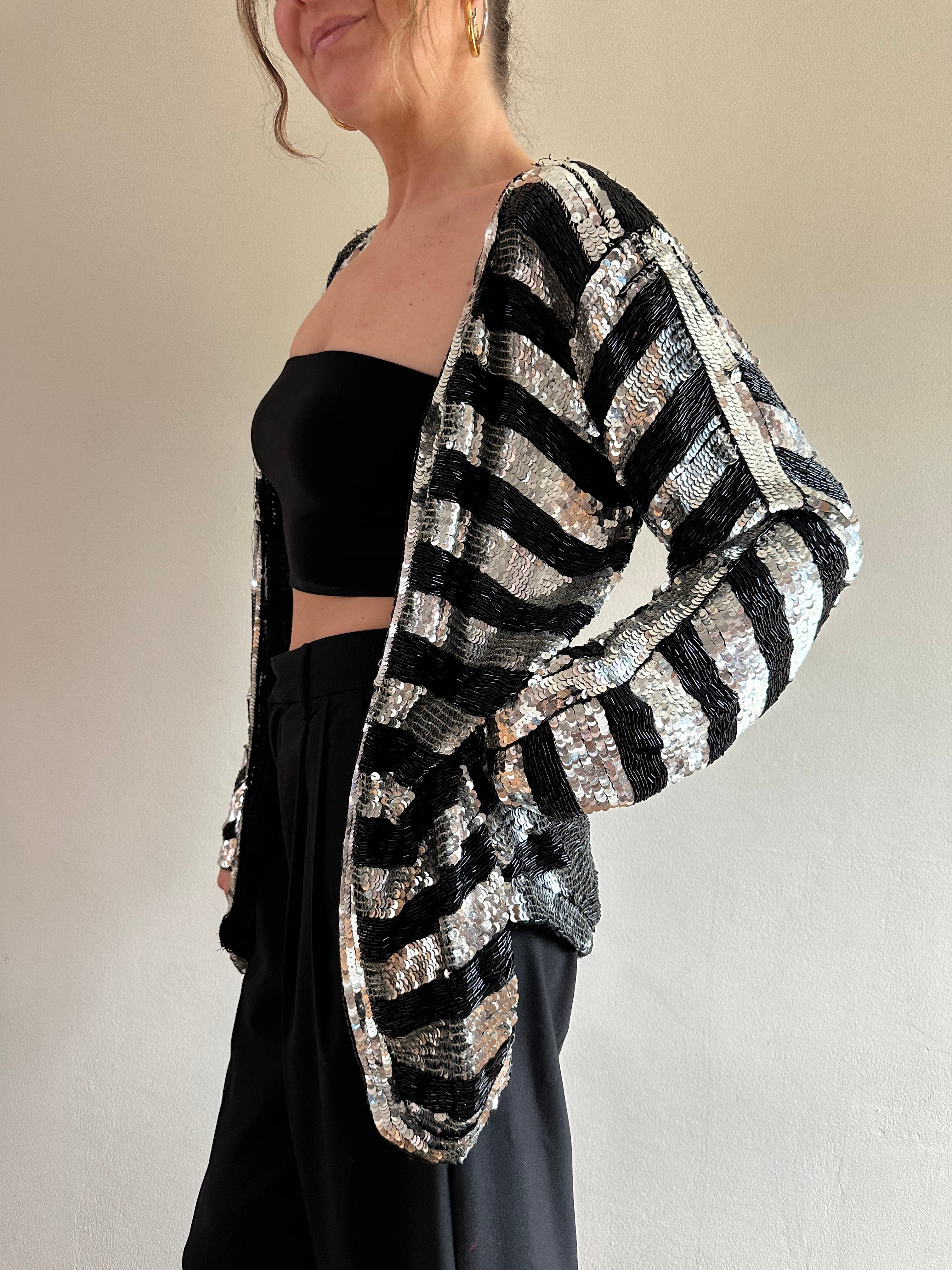 Tan-Chho Silk Sequin Cardigan