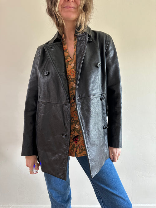 2002 GAP Double-Breasted Leather Jacket
