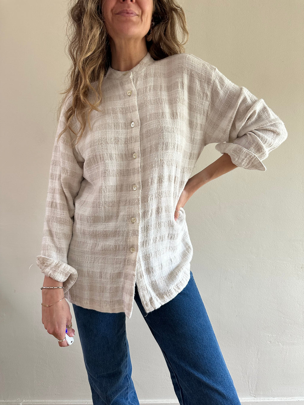 Black & White Plaid Flannel Shirt