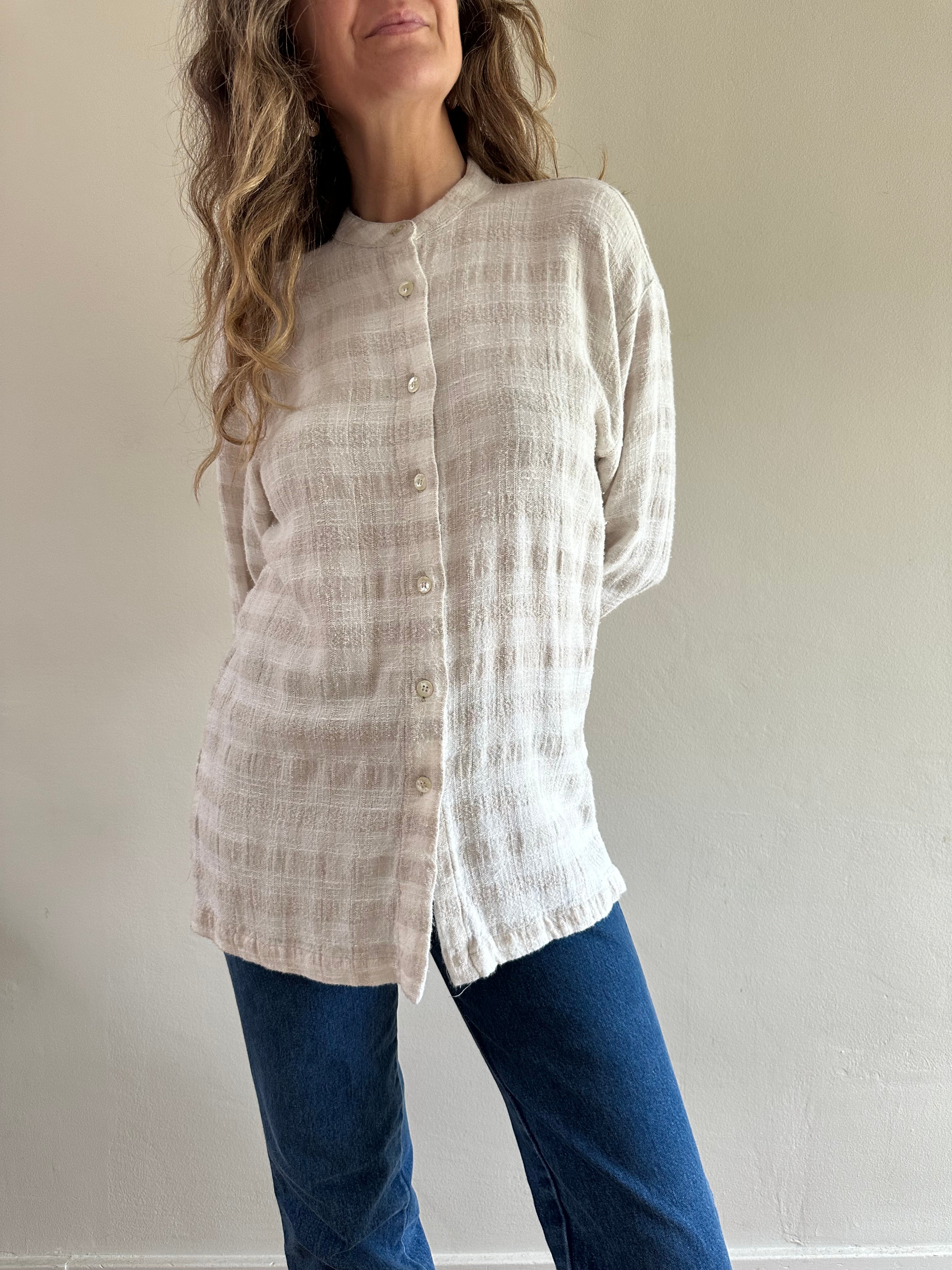 Black & White Plaid Flannel Shirt