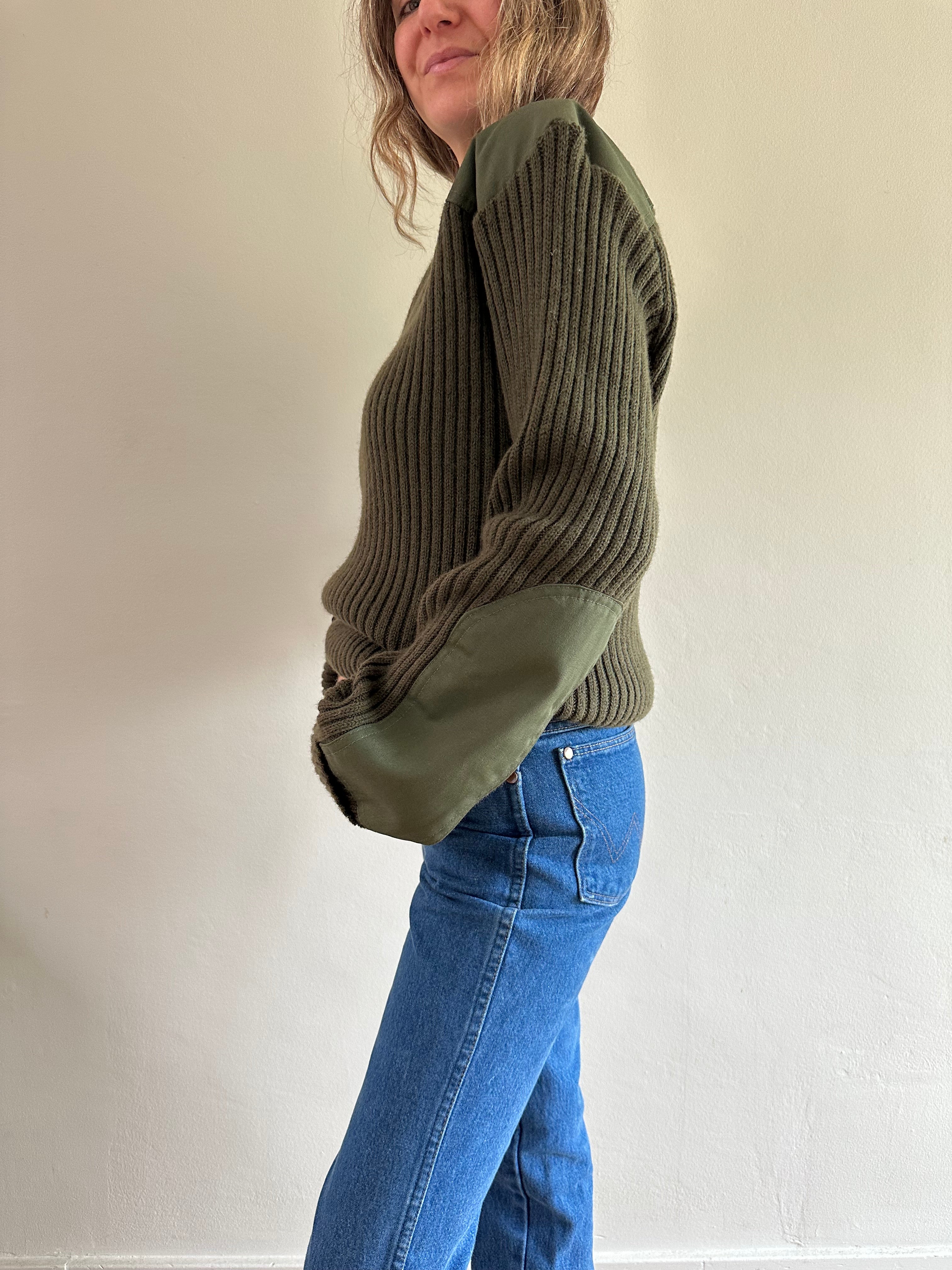 Military Wool Ribbed Sweater