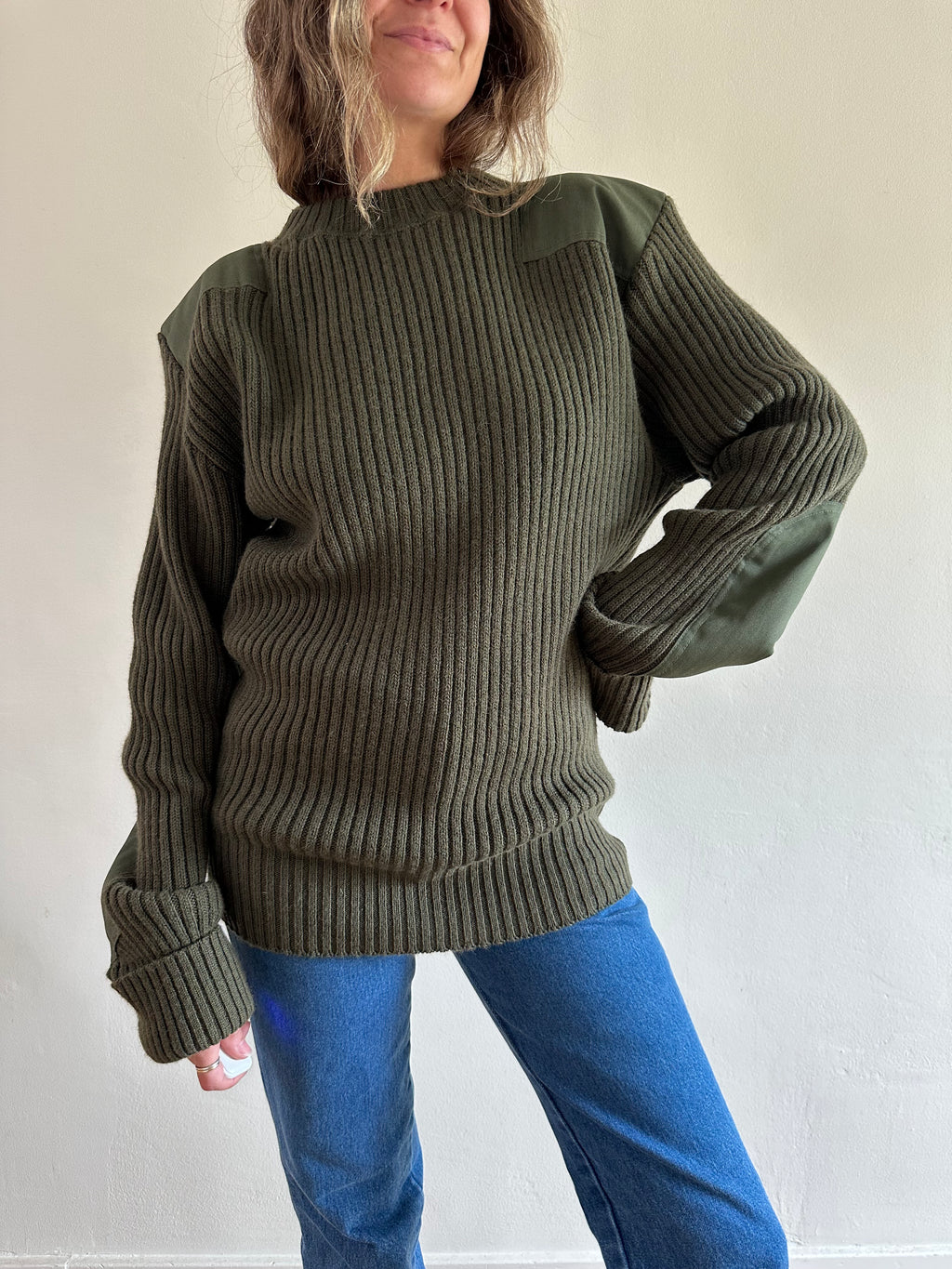 Military Wool Ribbed Sweater