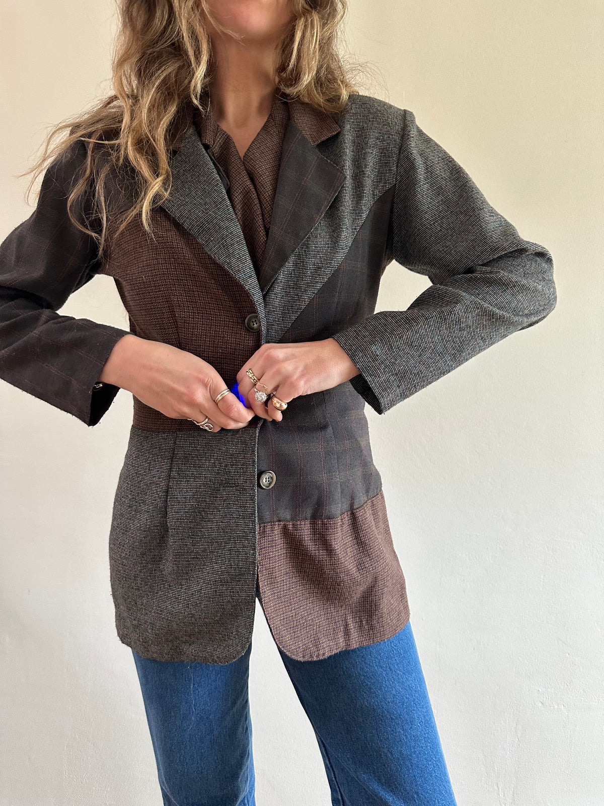 Patchwork Vest & Blazer Set