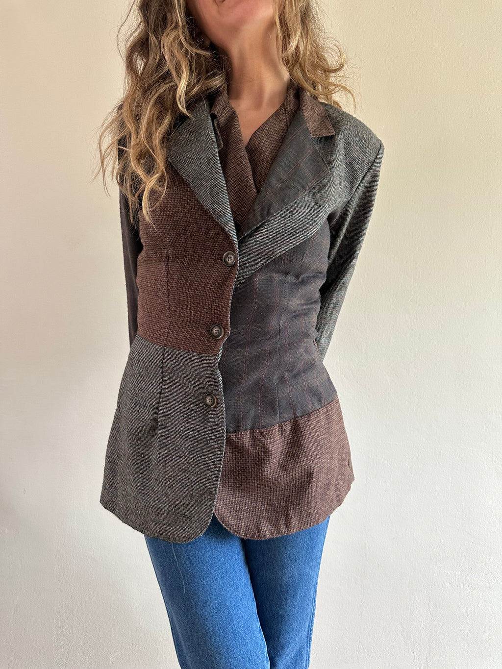 Patchwork Vest & Blazer Set