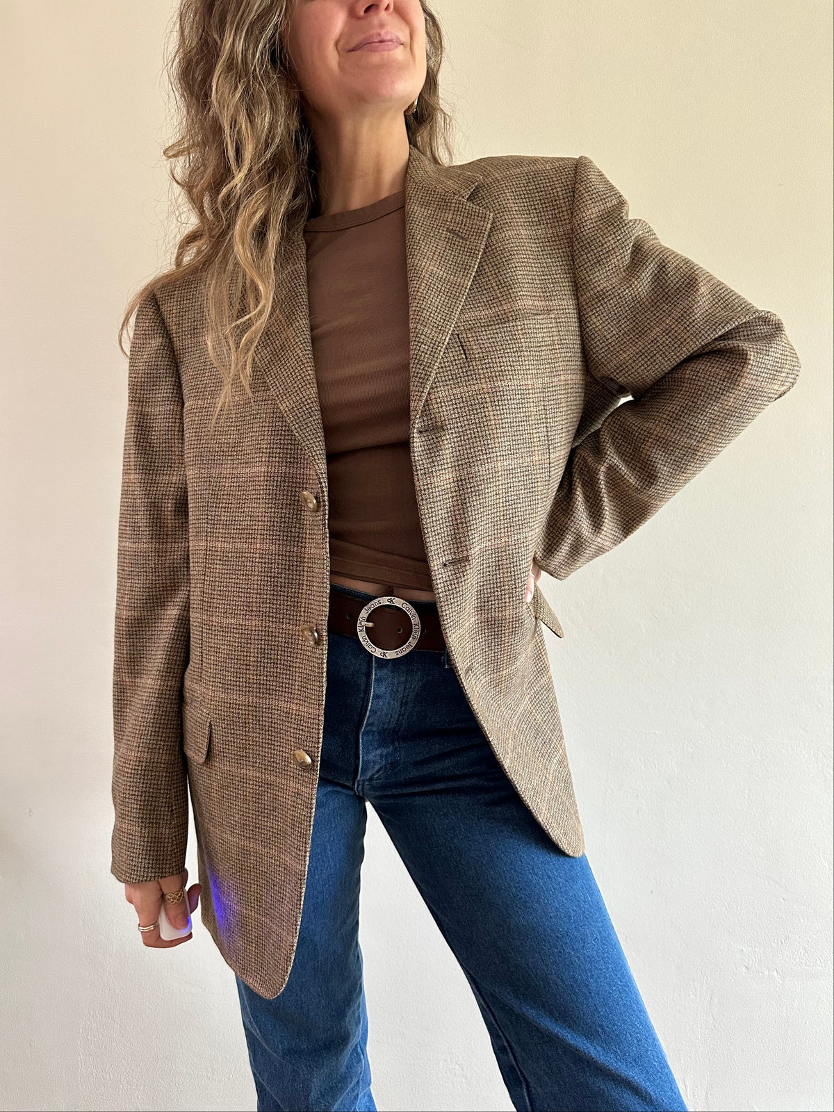 Wool & Cashmere Plaid Blazer