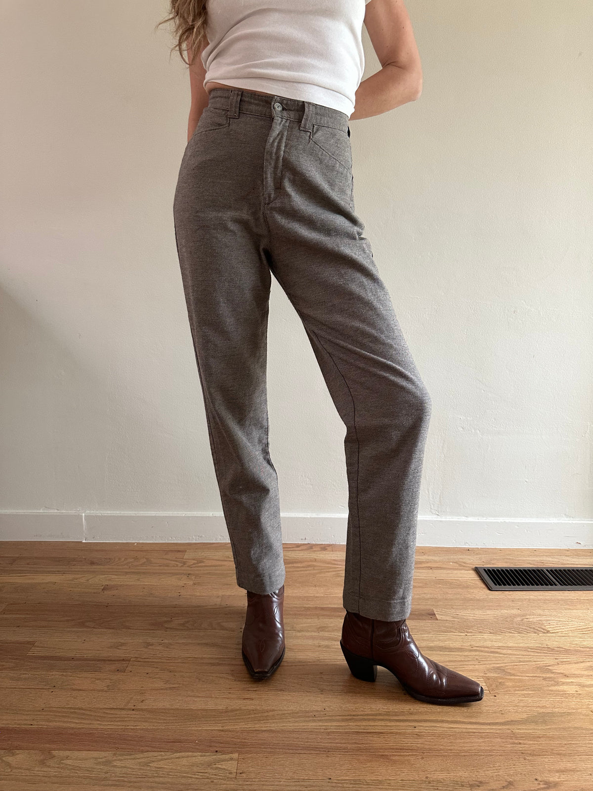 90s Cotton Textured Trouser
