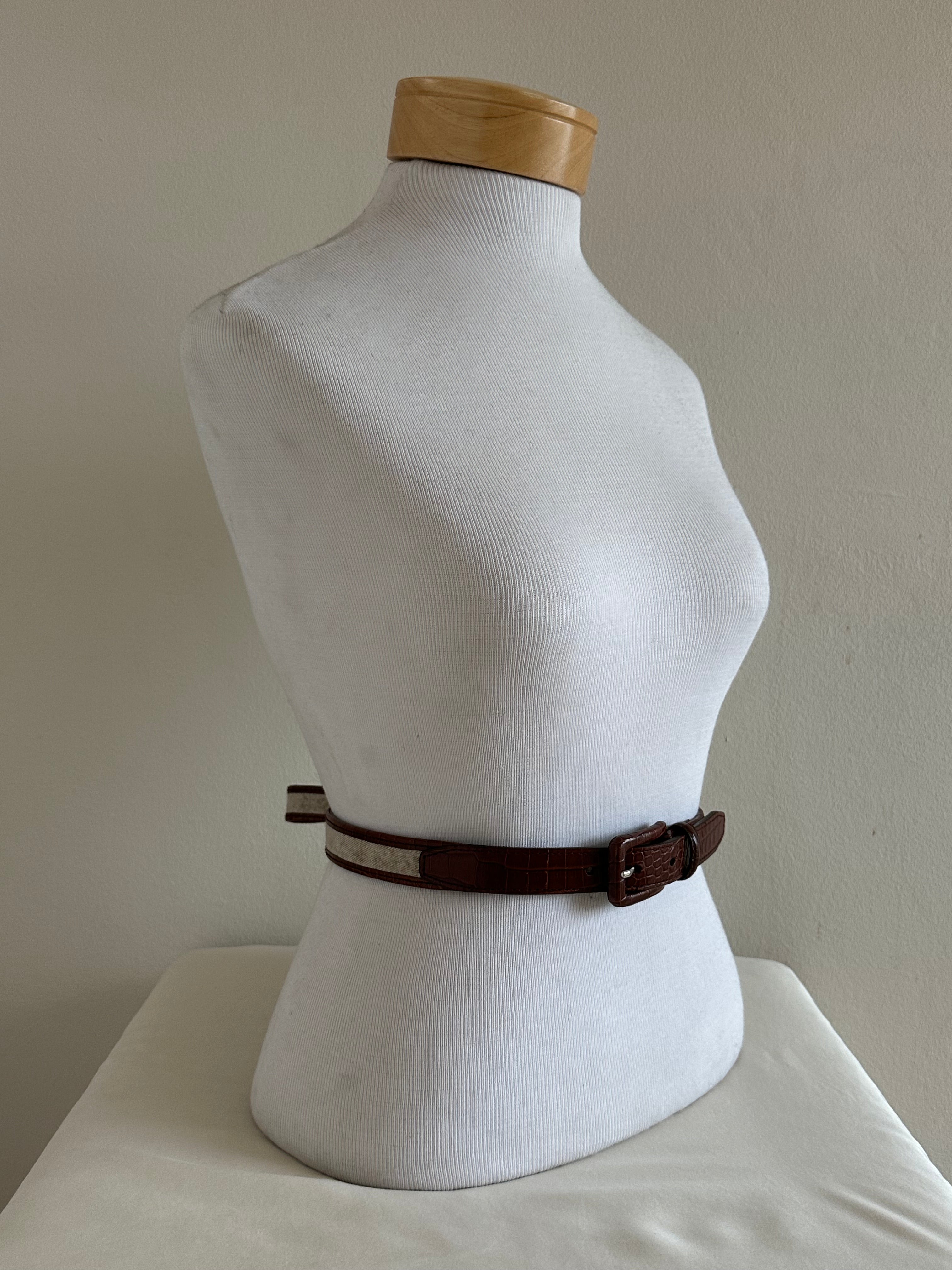 Leather & Fabric Panel Belt