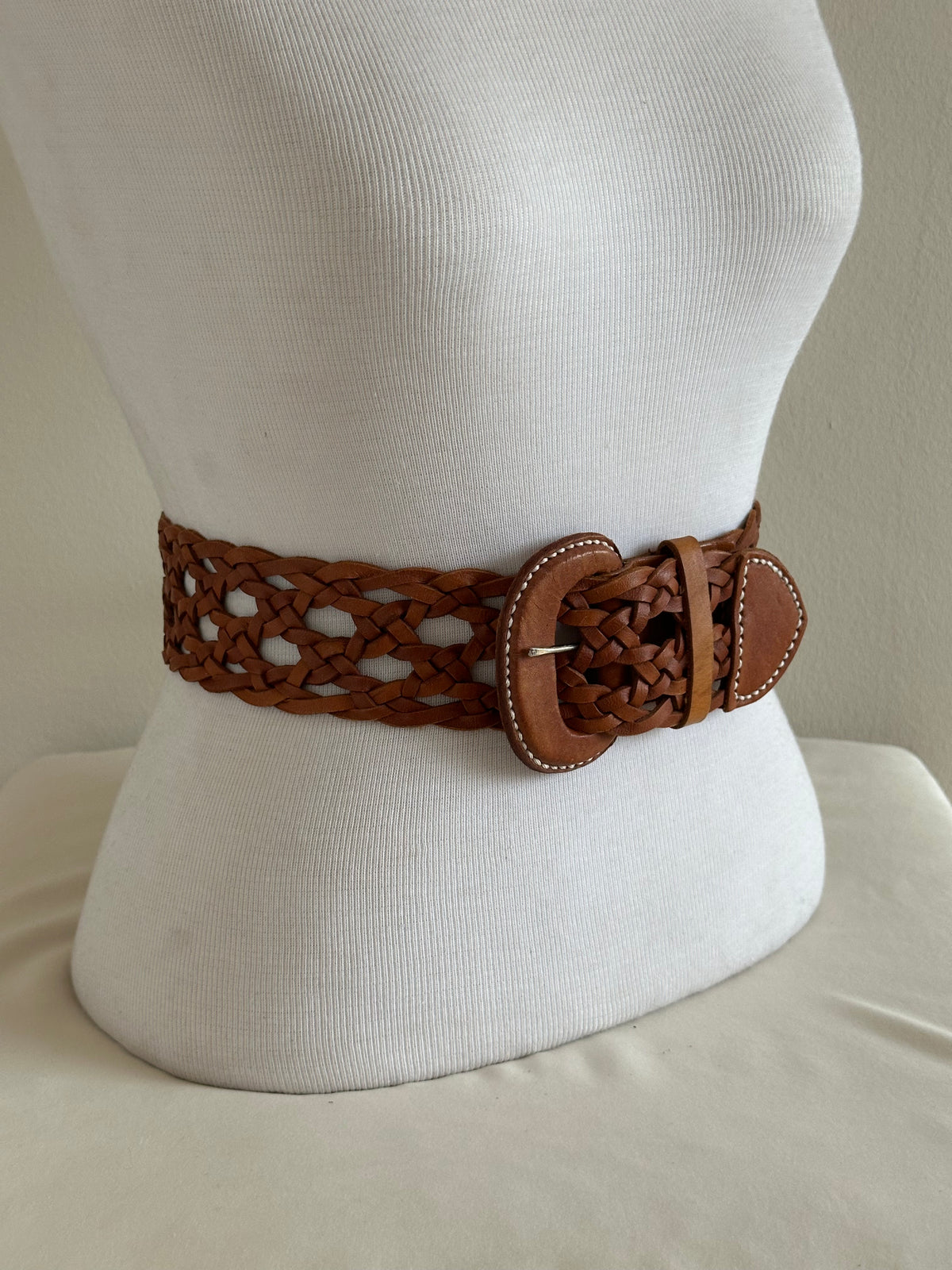 Braided Leather Waist Belt