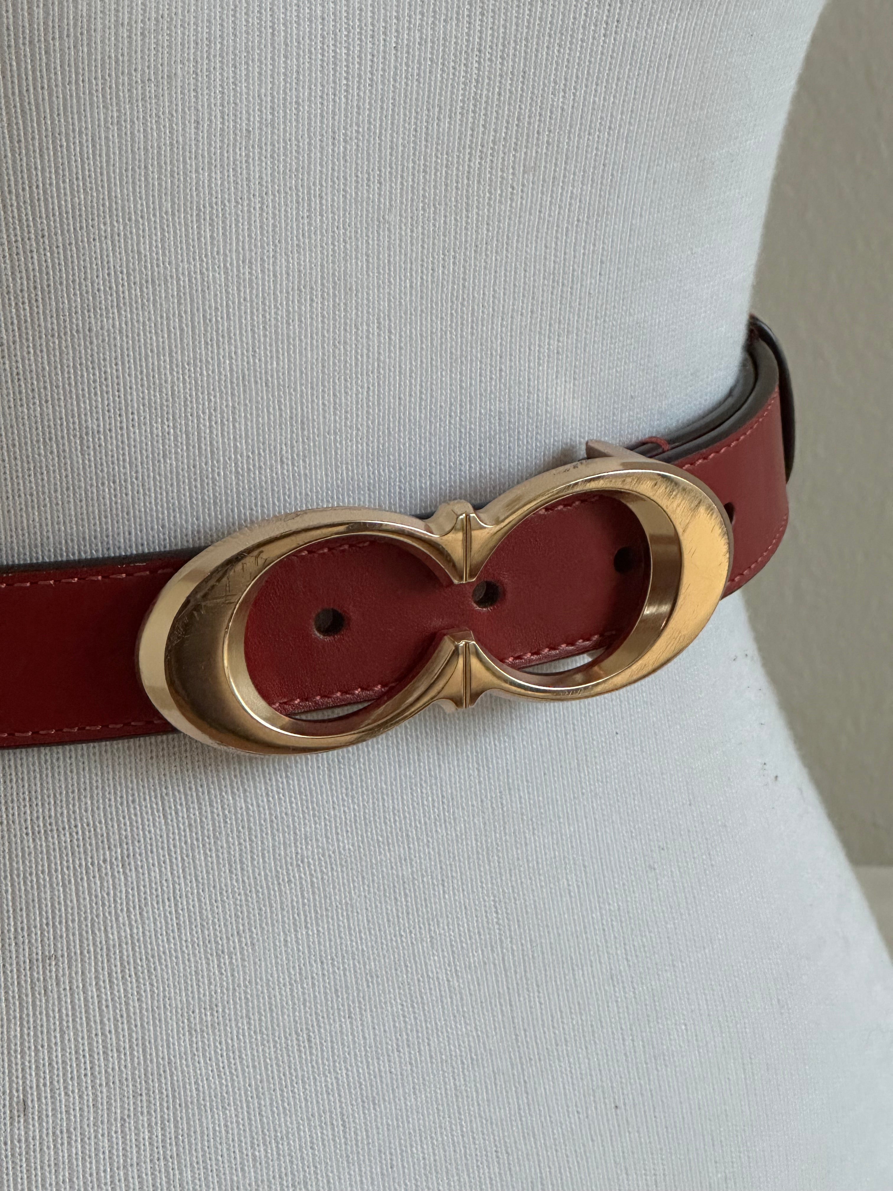 Coach Red Leather Belt