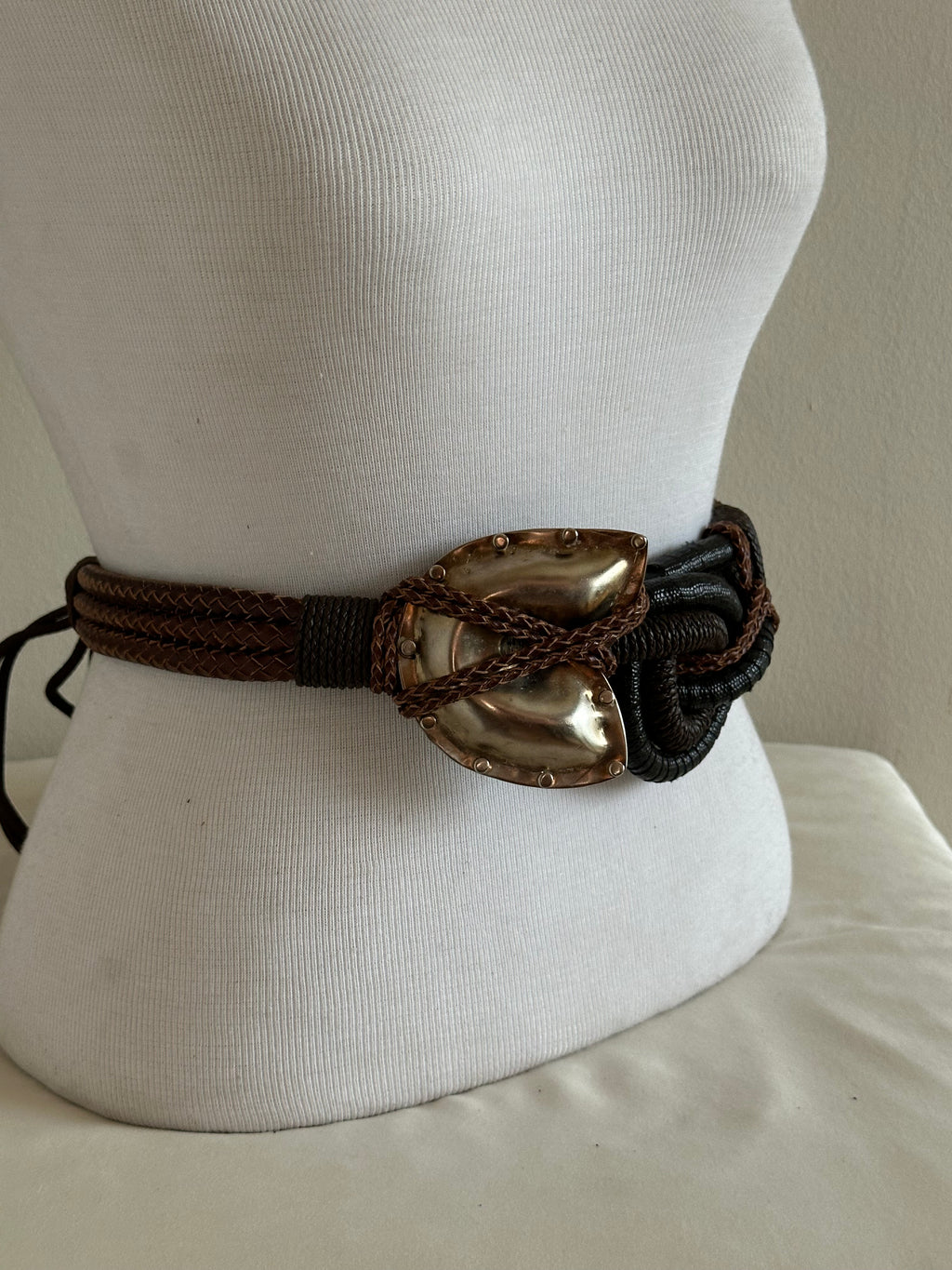 RJ Graziano Mixed Leather Tie Belt