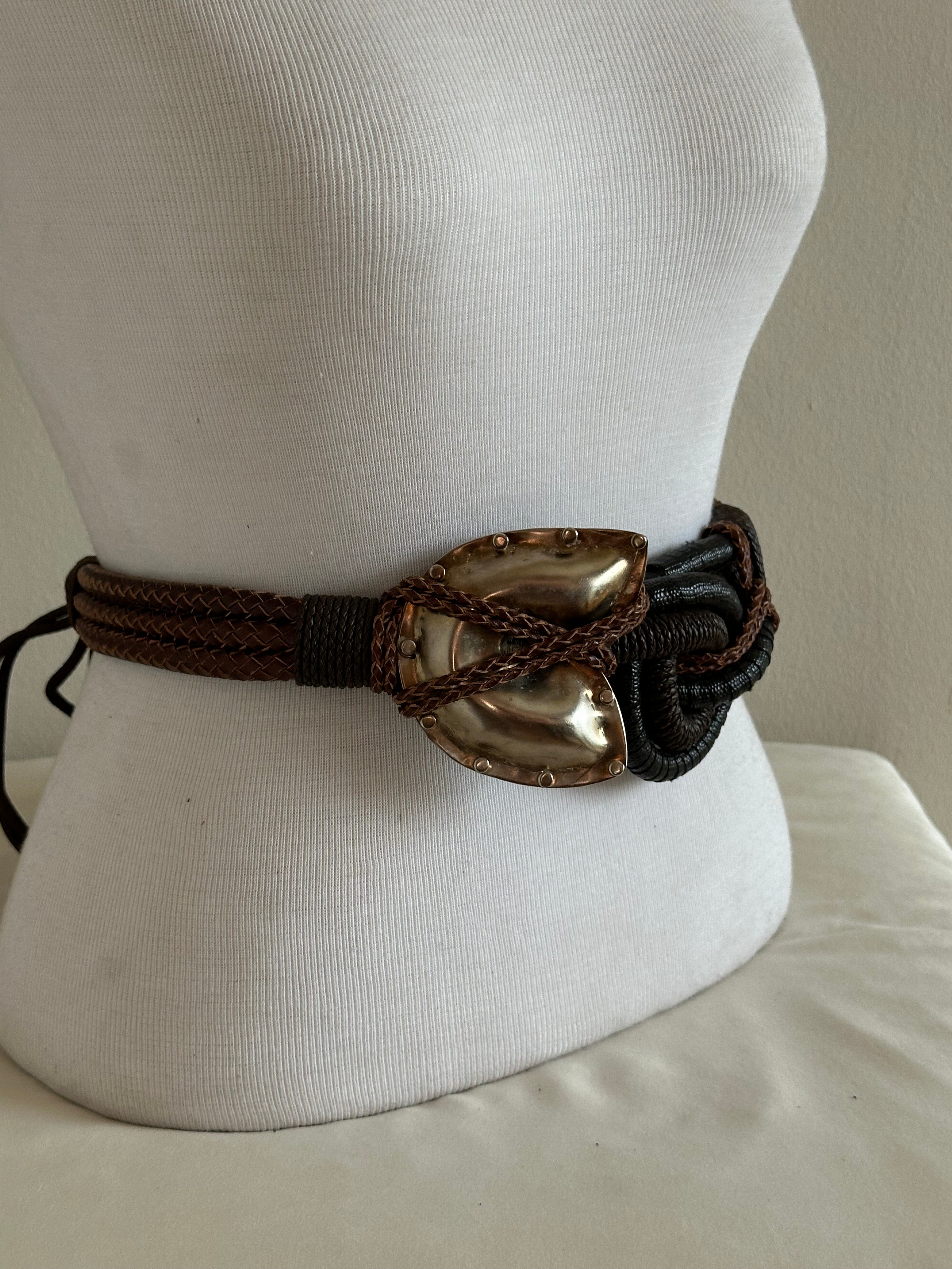 RJ Graziano Mixed Leather Tie Belt