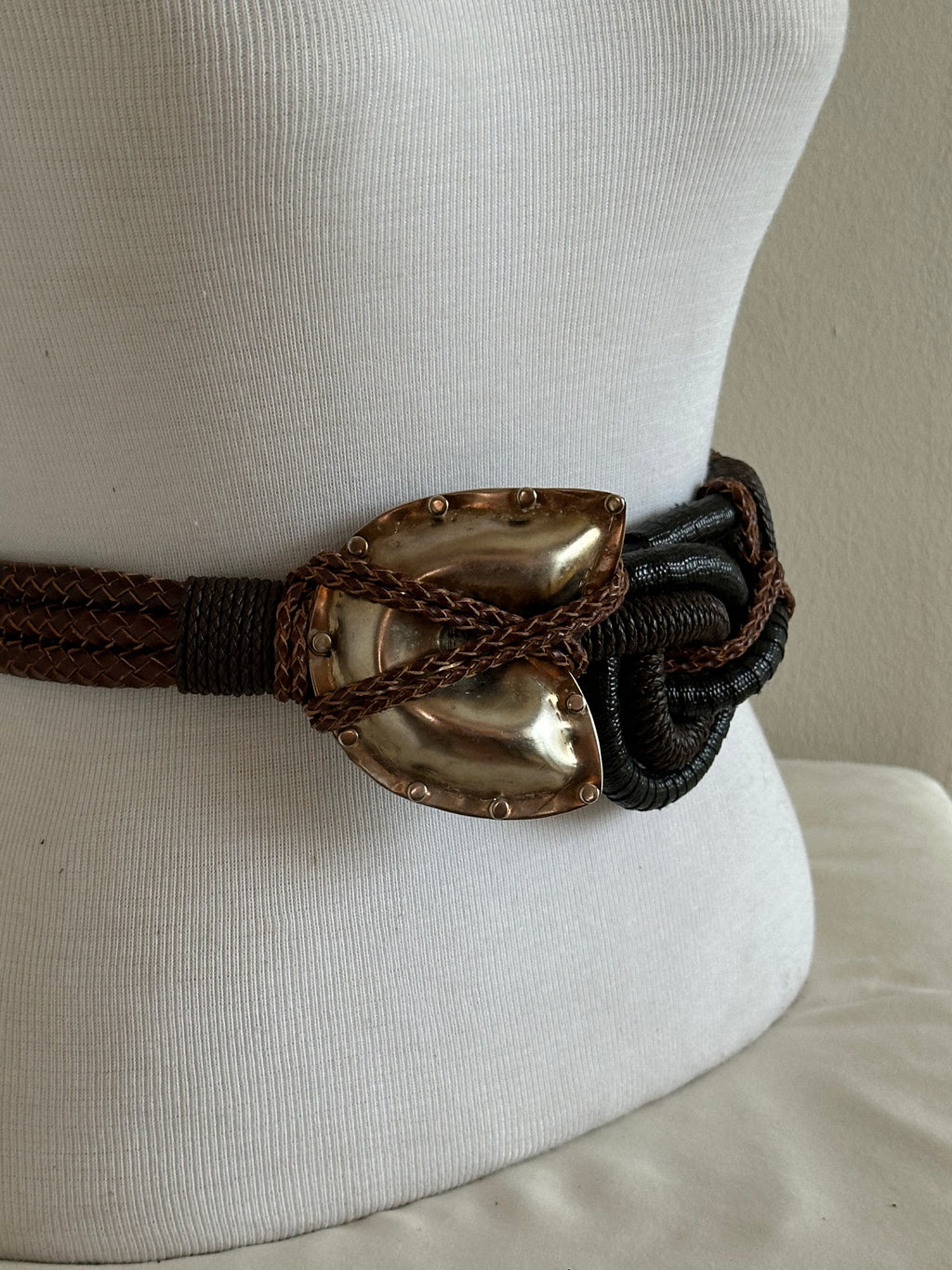 RJ Graziano Mixed Leather Tie Belt