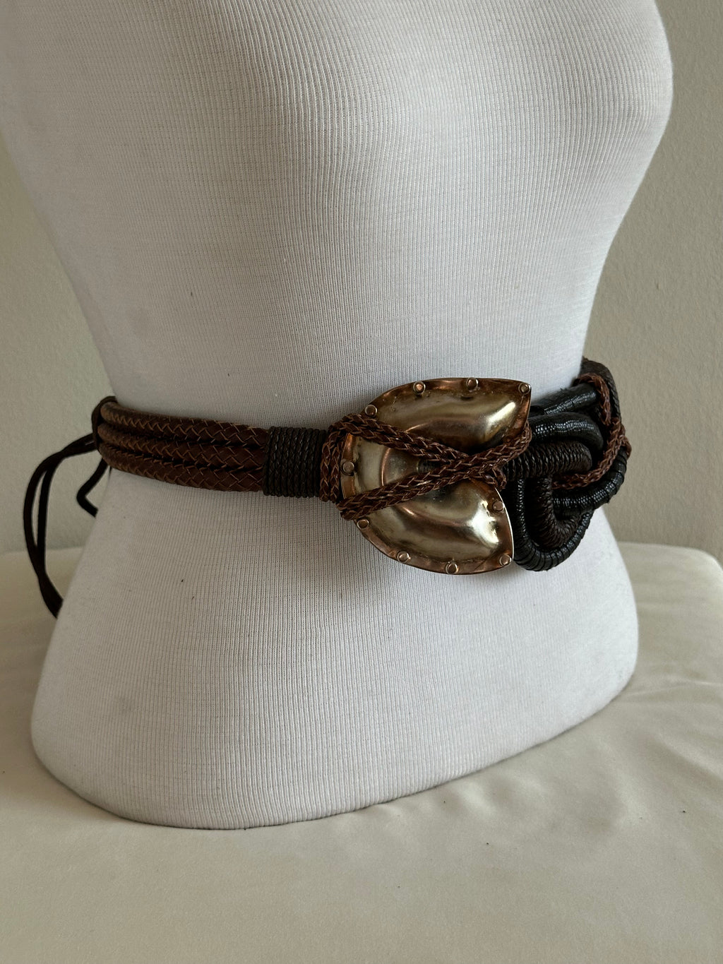 RJ Graziano Mixed Leather Tie Belt