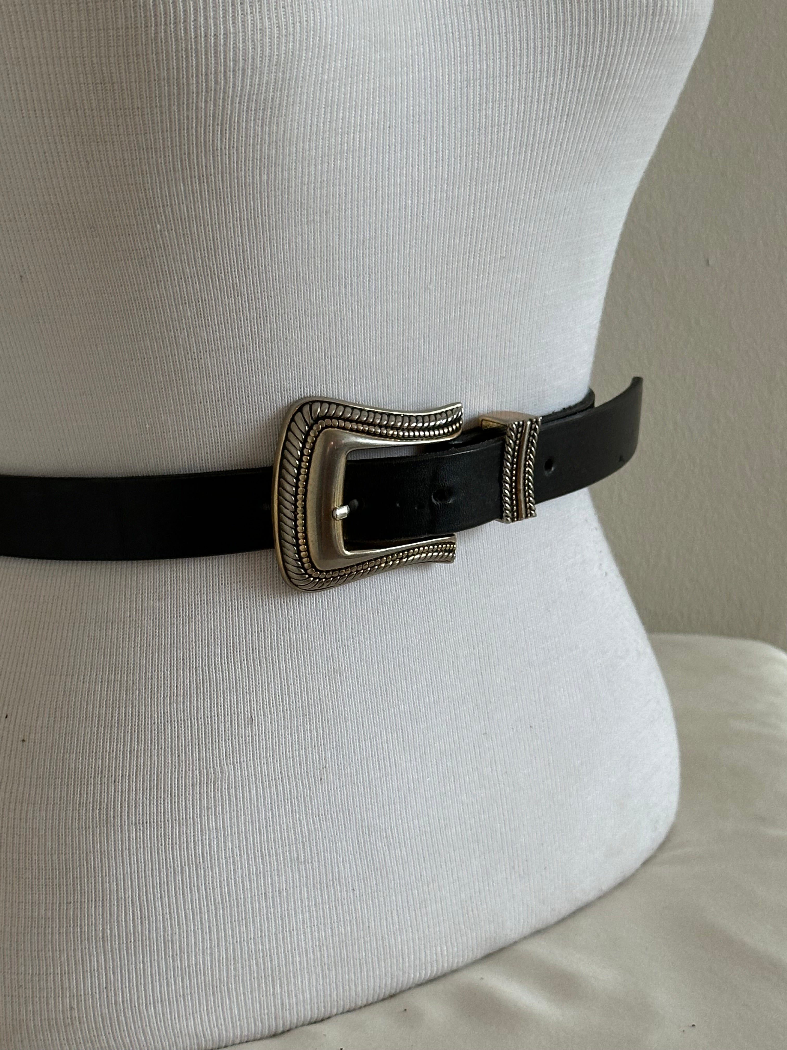 Mixed Metal Western Leather Belt