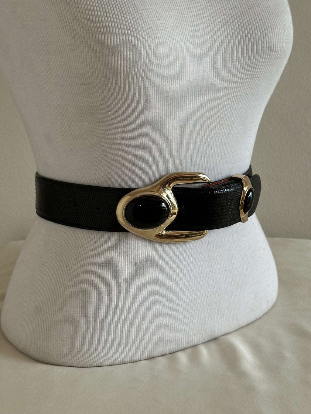 Vintage Genuine Lizard Leather Statement Belt