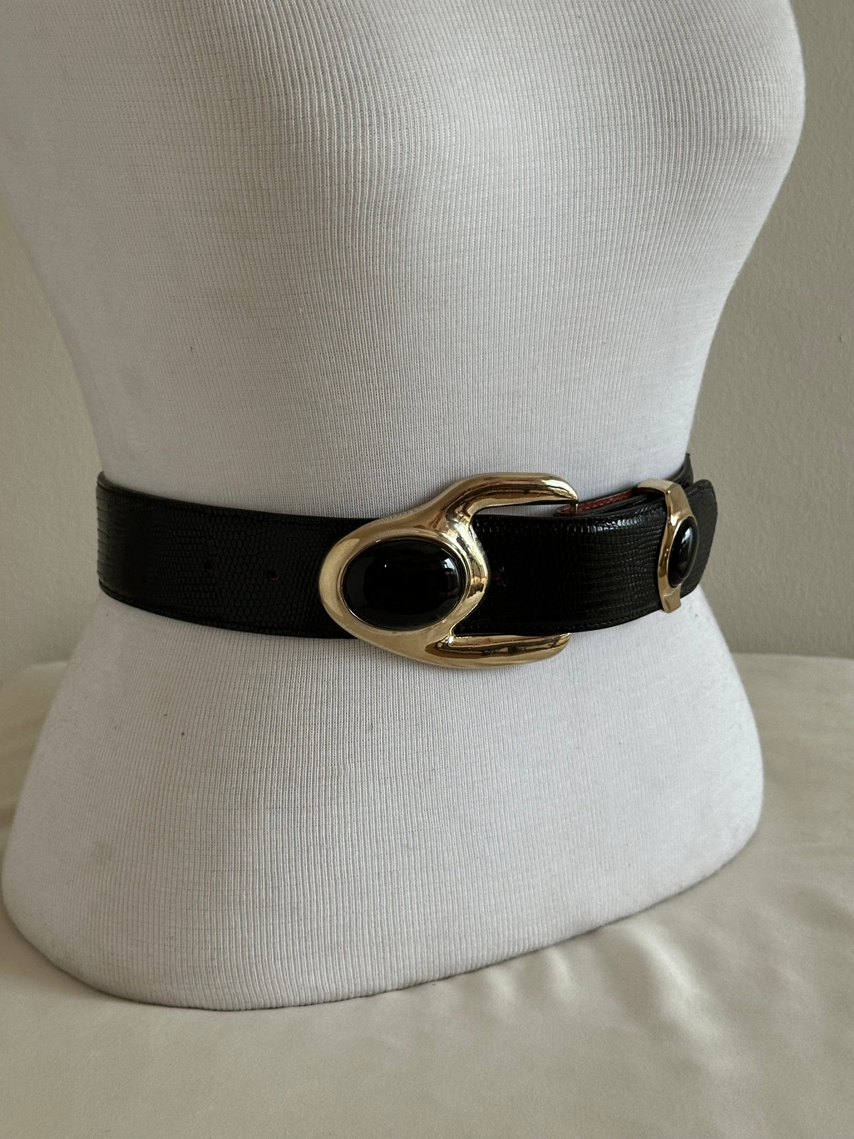 Vintage Genuine Lizard Leather Statement Belt