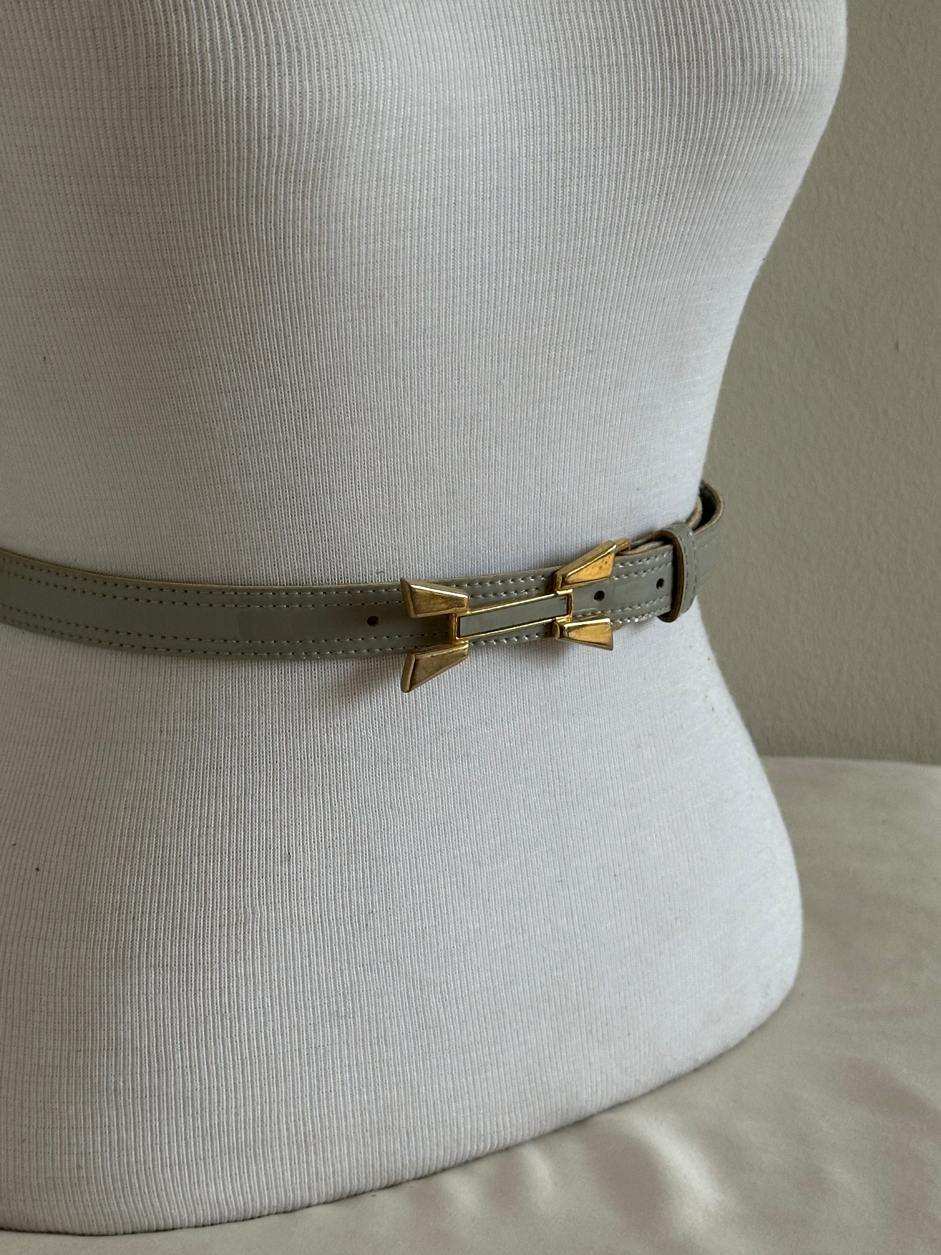 Grey Patent Leather Belt