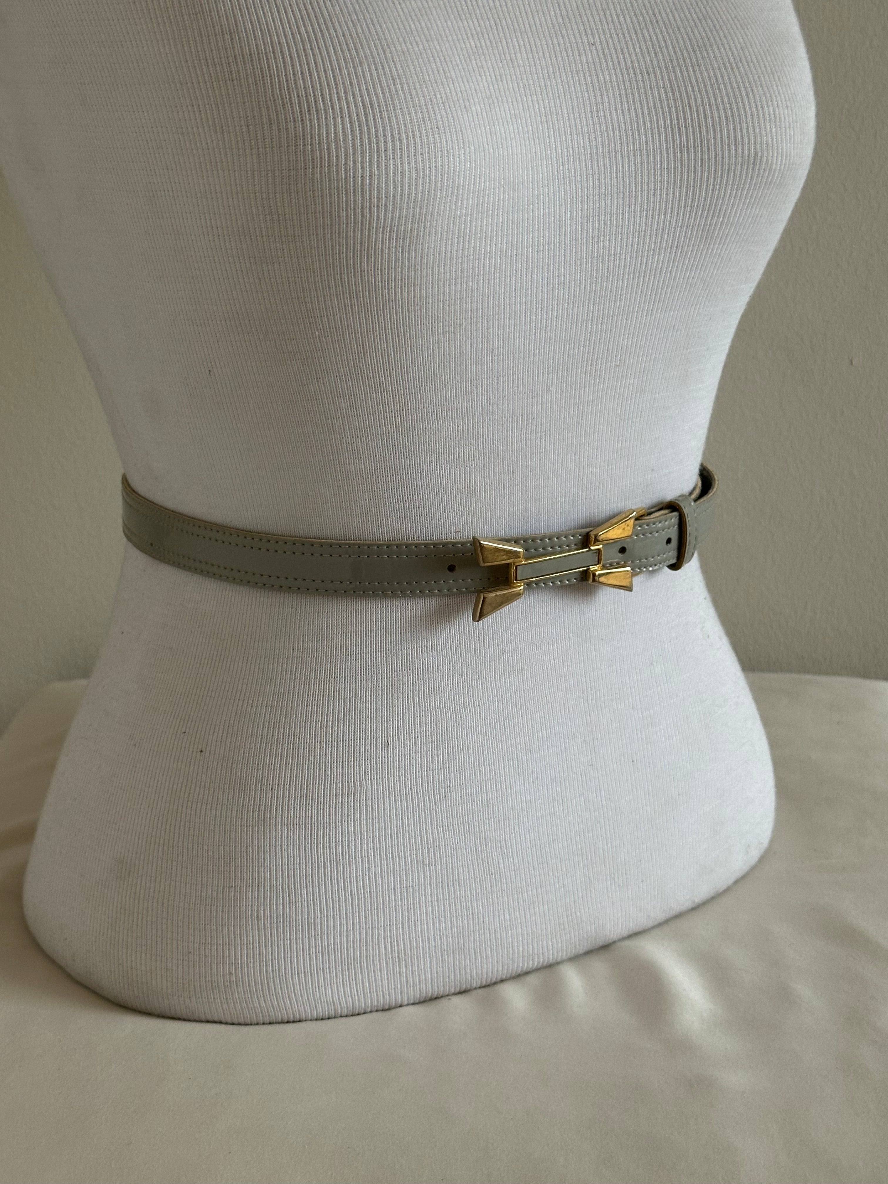 Grey Patent Leather Belt