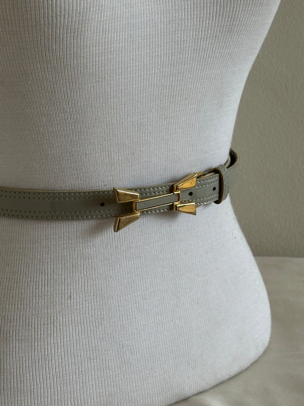 Grey Patent Leather Belt