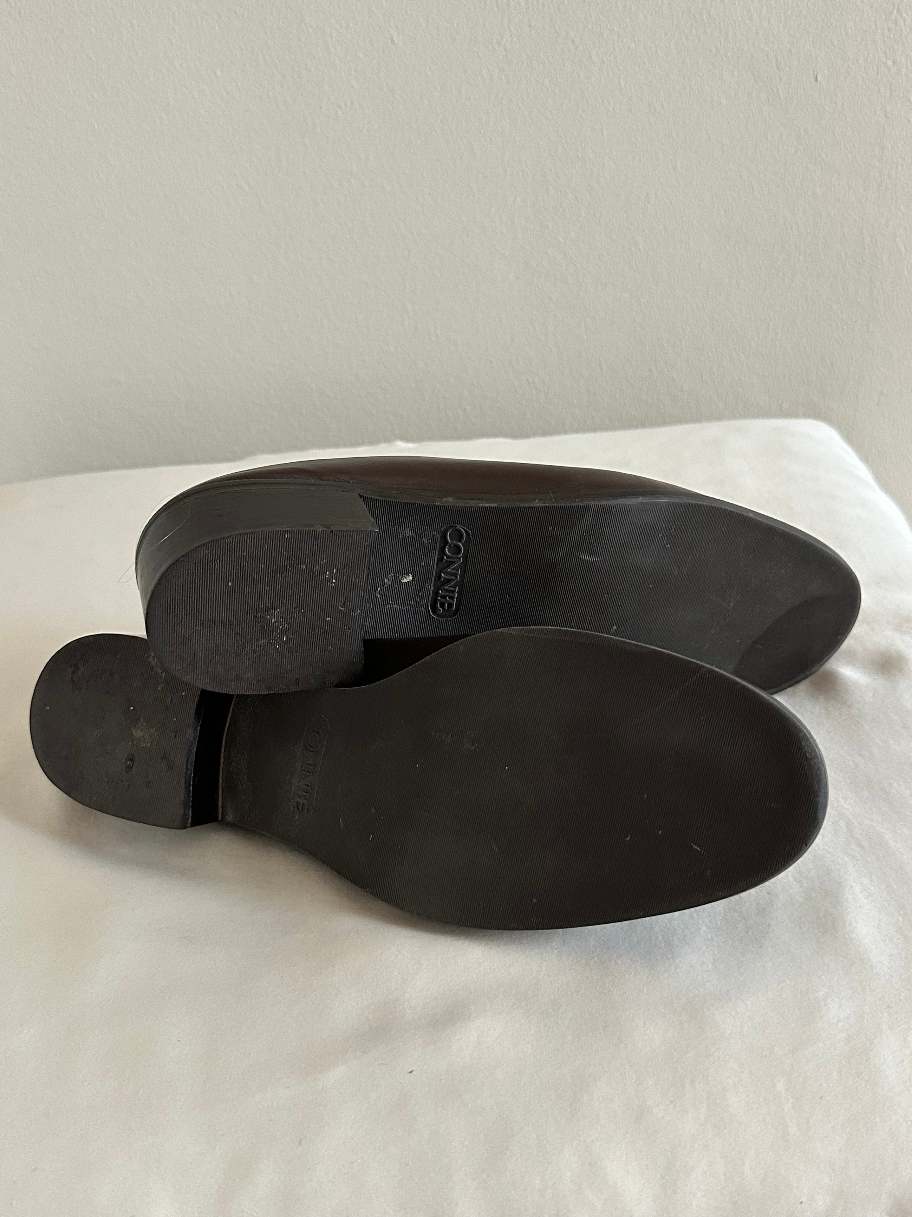 90s Chocolate Brown Leather Mules