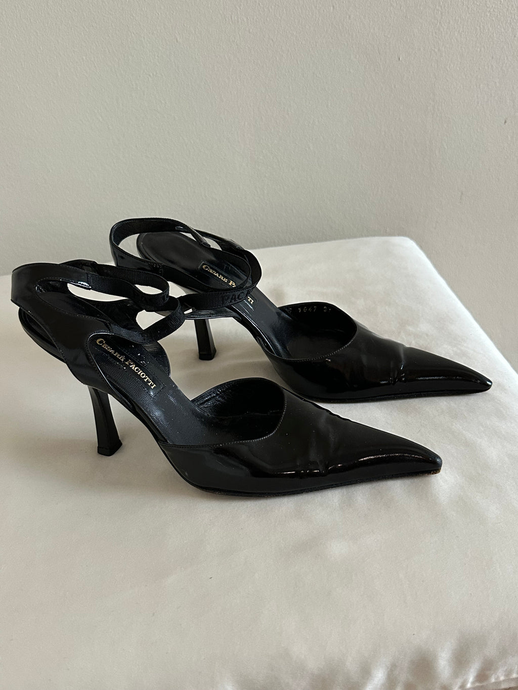 Cesare Paciotti Patent Leather Pointed-Toe Heels