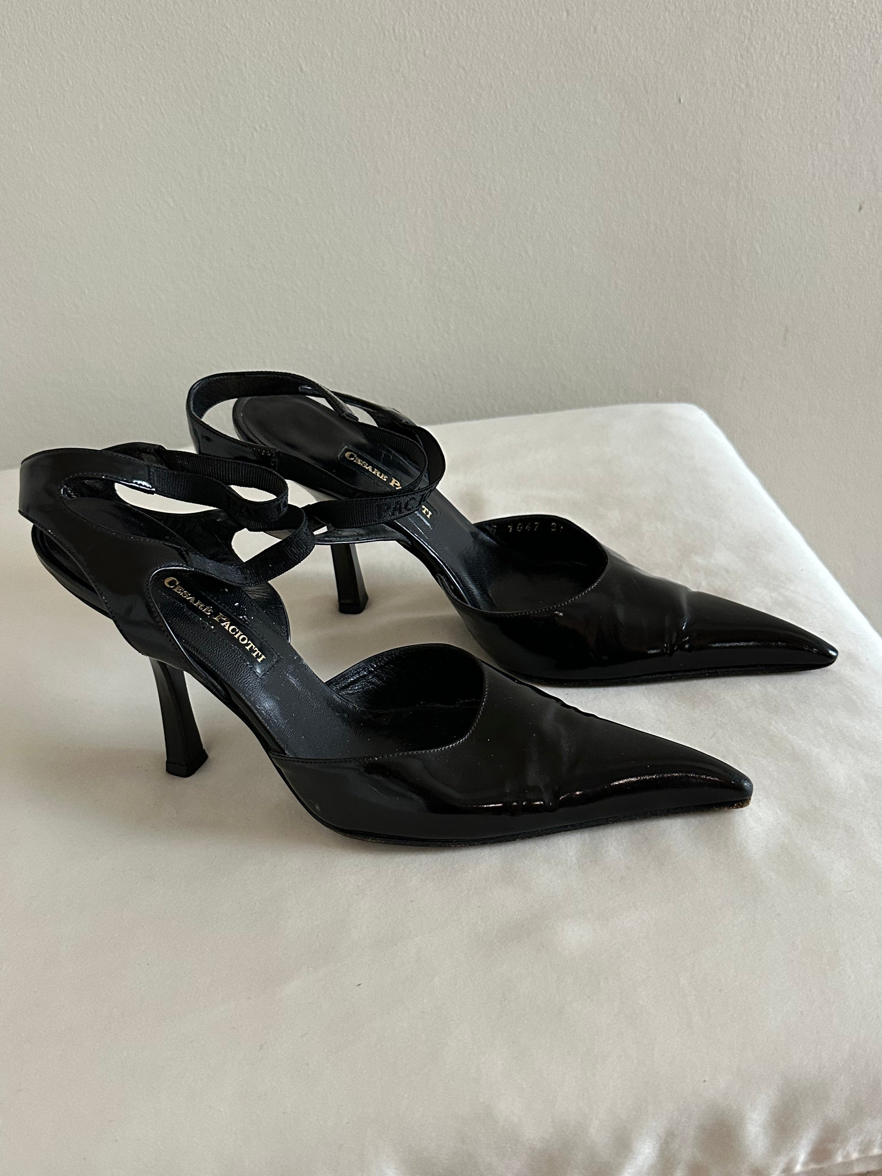 Cesare Paciotti Patent Leather Pointed-Toe Heels