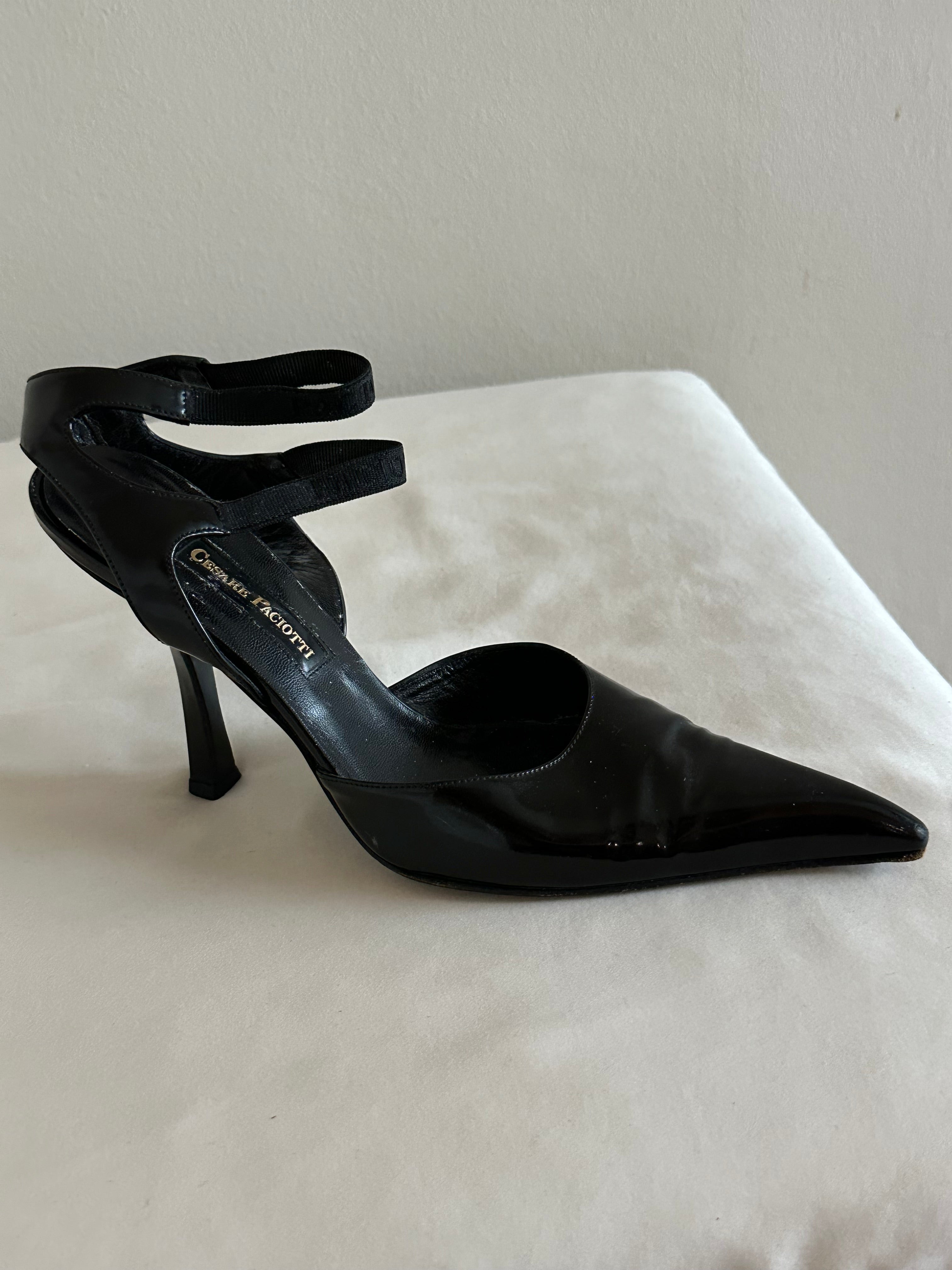Cesare Paciotti Patent Leather Pointed-Toe Heels