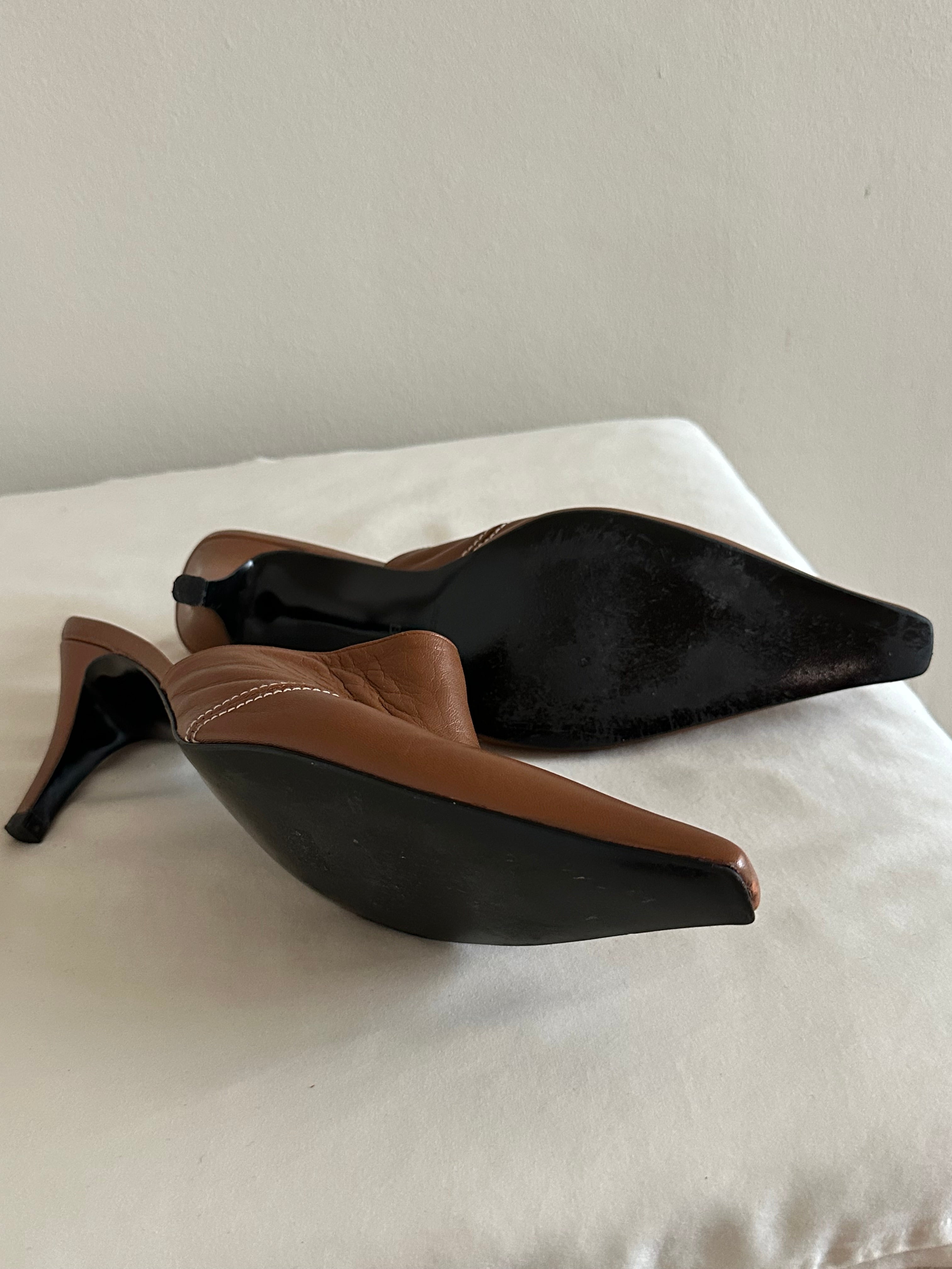 Charles David Leather Mule Heels