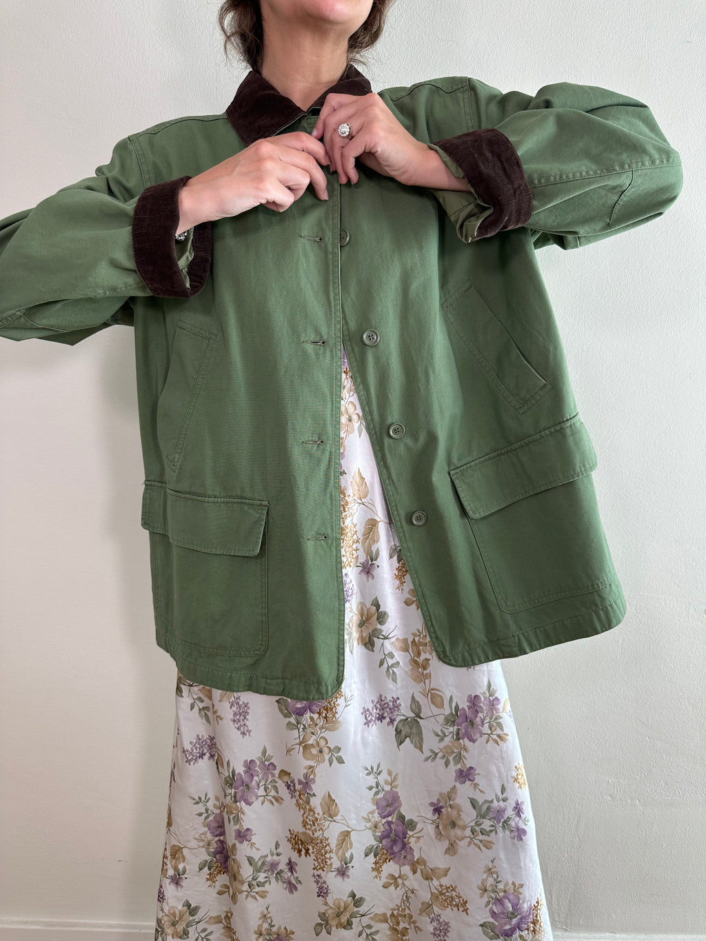 90s Green Cotton Chore Jacket