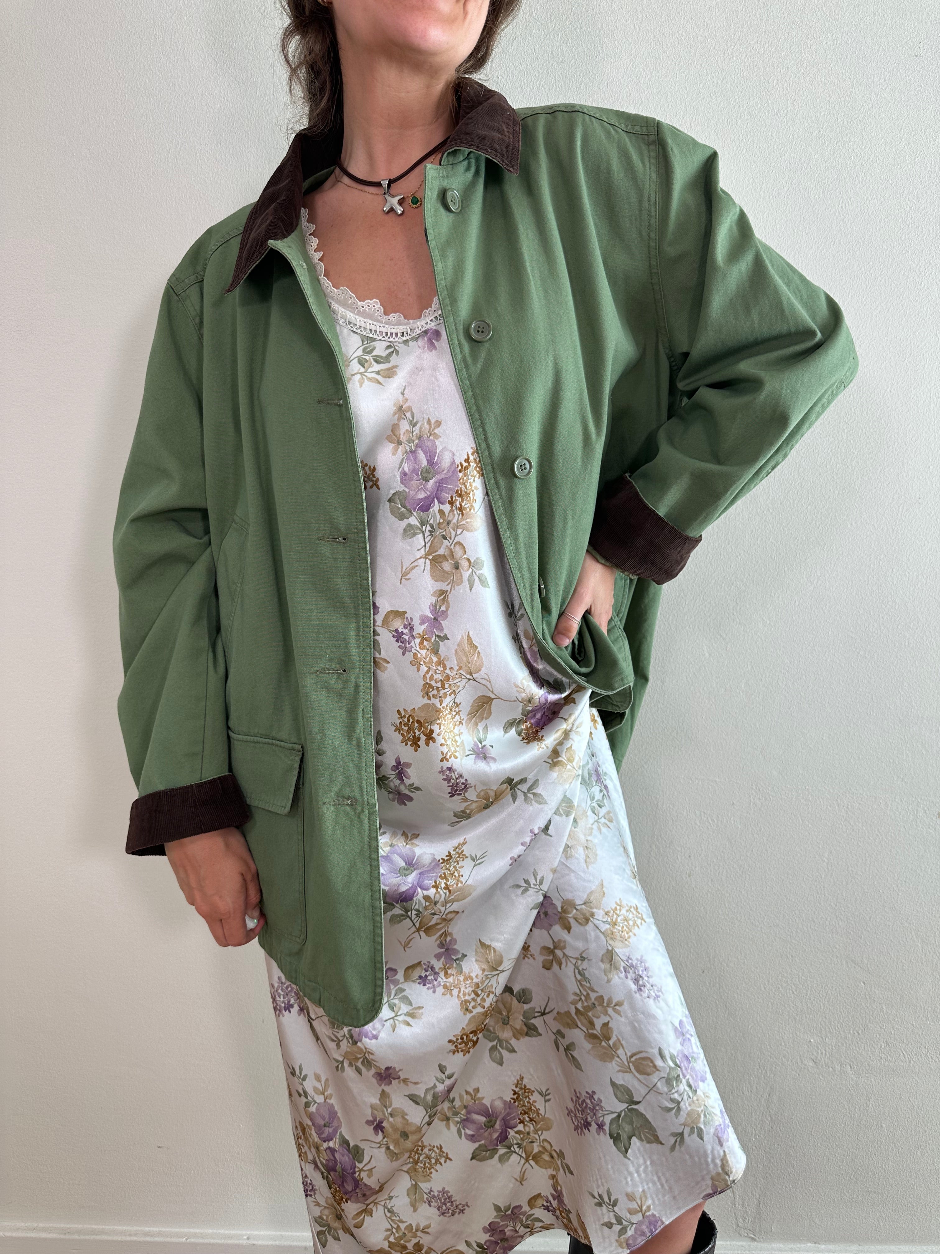 90s Green Cotton Chore Jacket