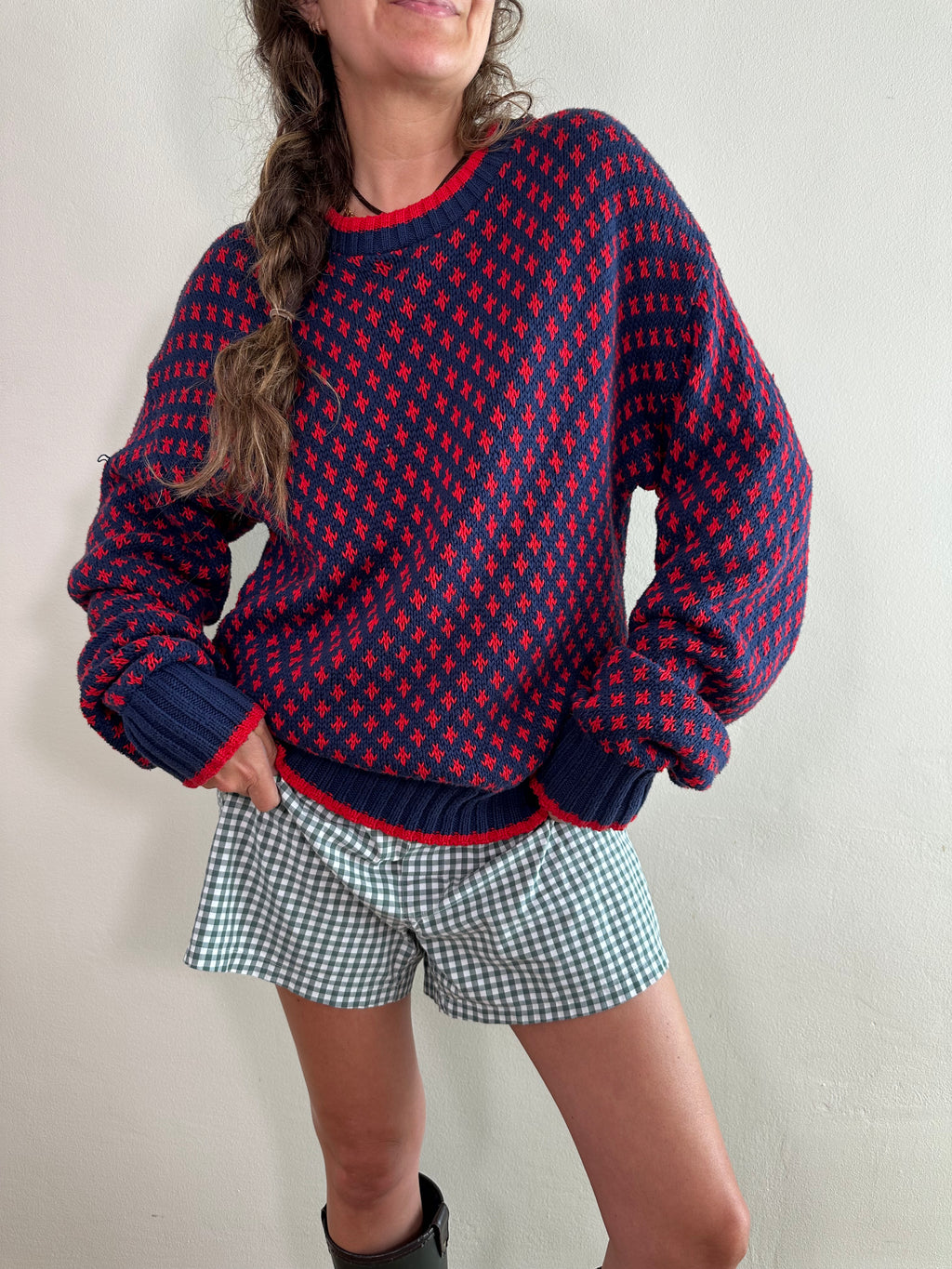 Boat House Row Cotton Vintage Sweater