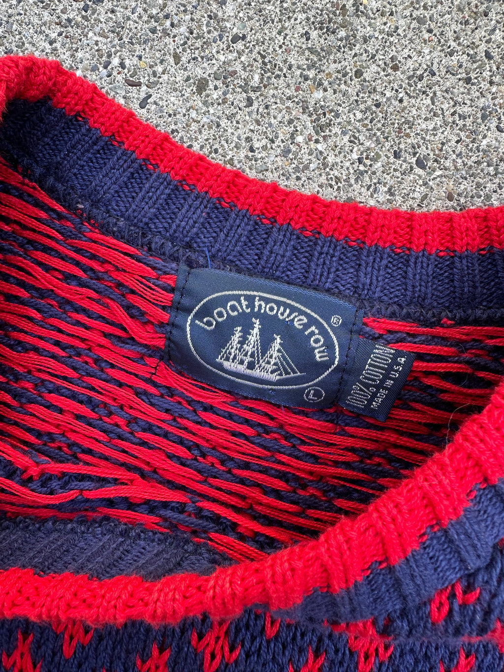 Boat House Row Cotton Vintage Sweater