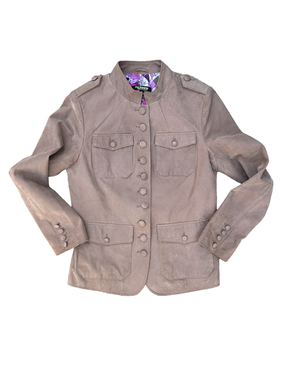 Twiggy Leather Military Jacket