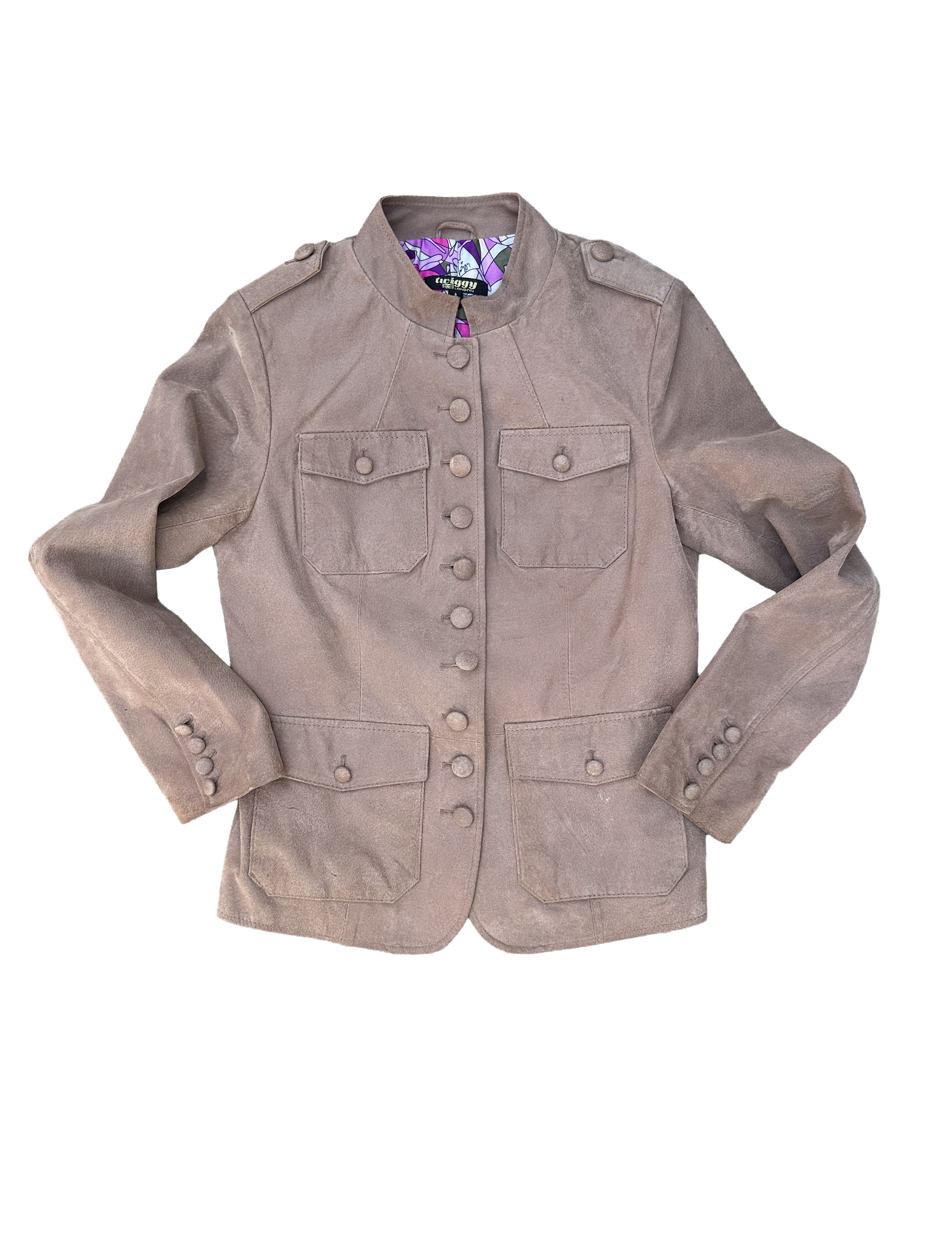 Twiggy Leather Military Jacket