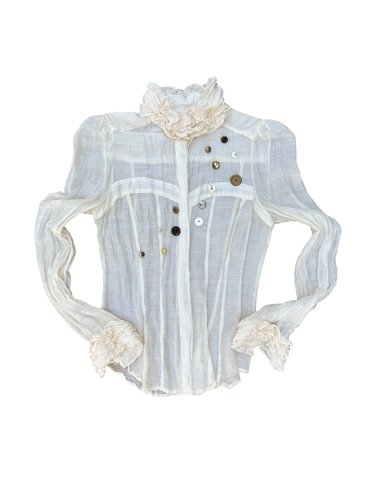 REWORK Victorian Style Sheer Corset Blouse