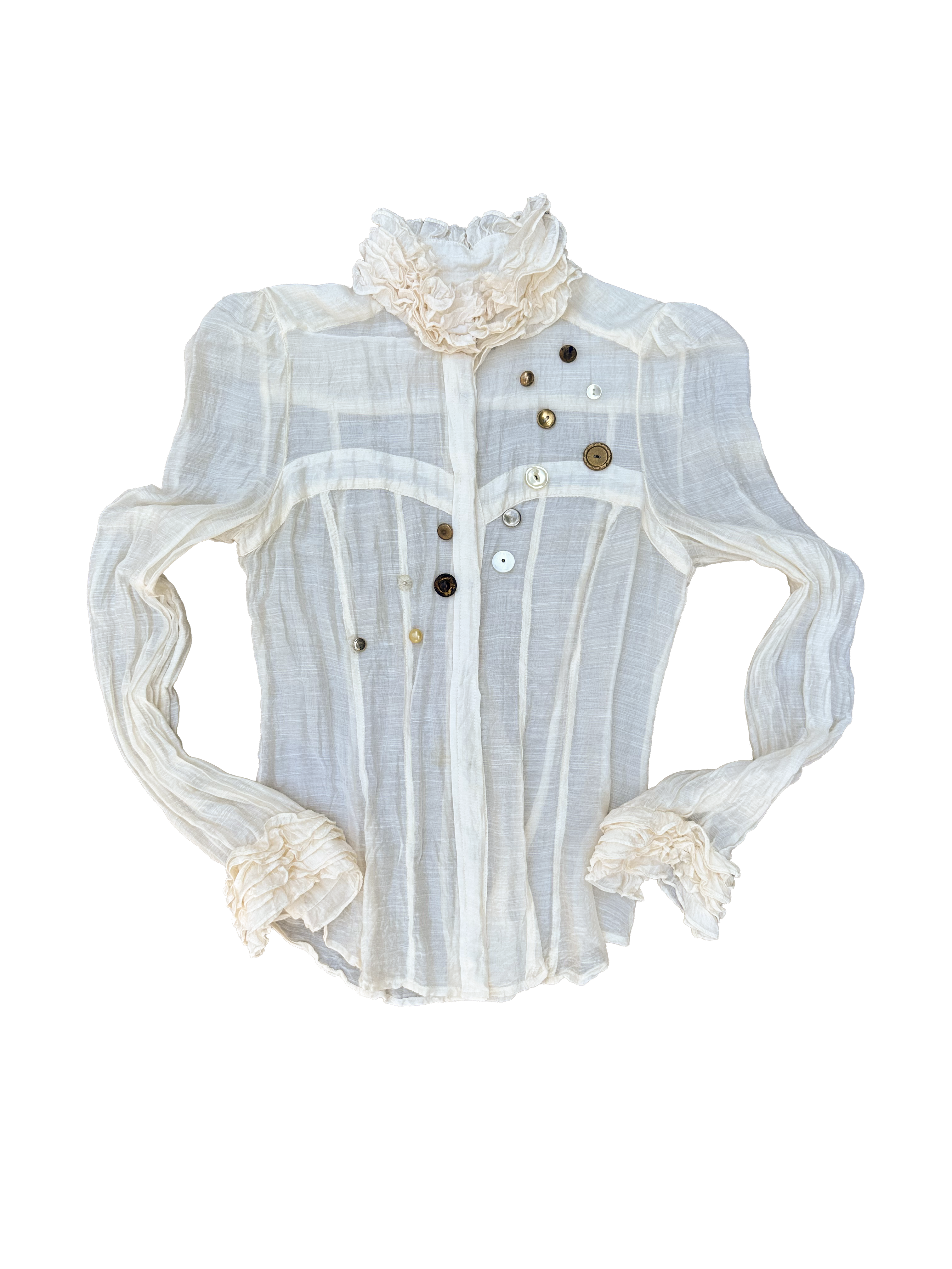 REWORK Victorian Style Sheer Corset Blouse