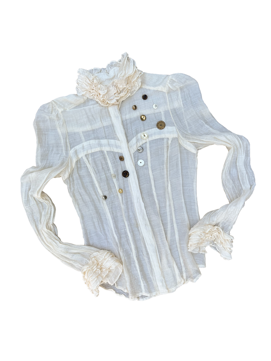 REWORK Victorian Style Sheer Corset Blouse