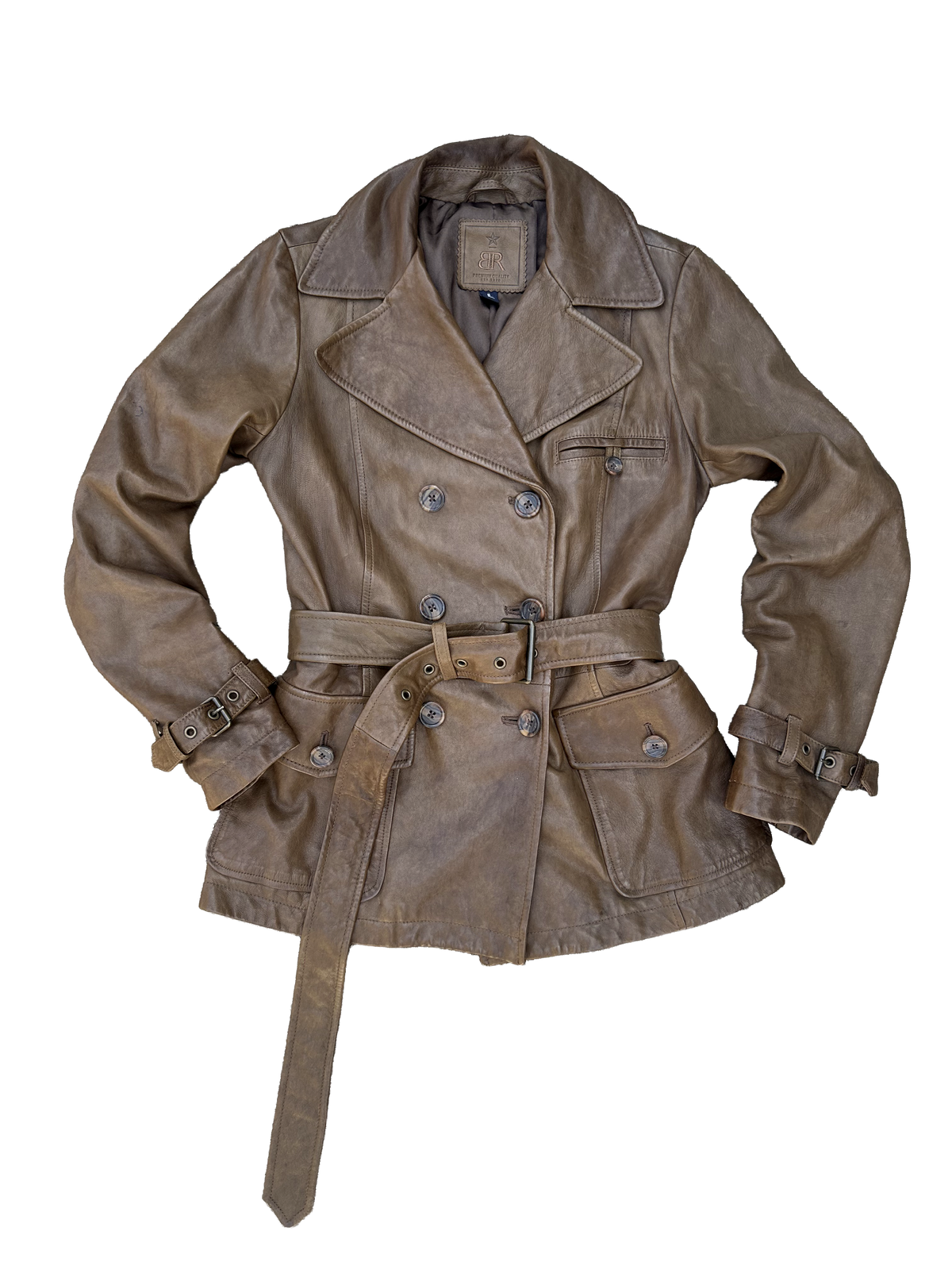 Buttery Soft Chocolate Leather Double Breasted Jacket