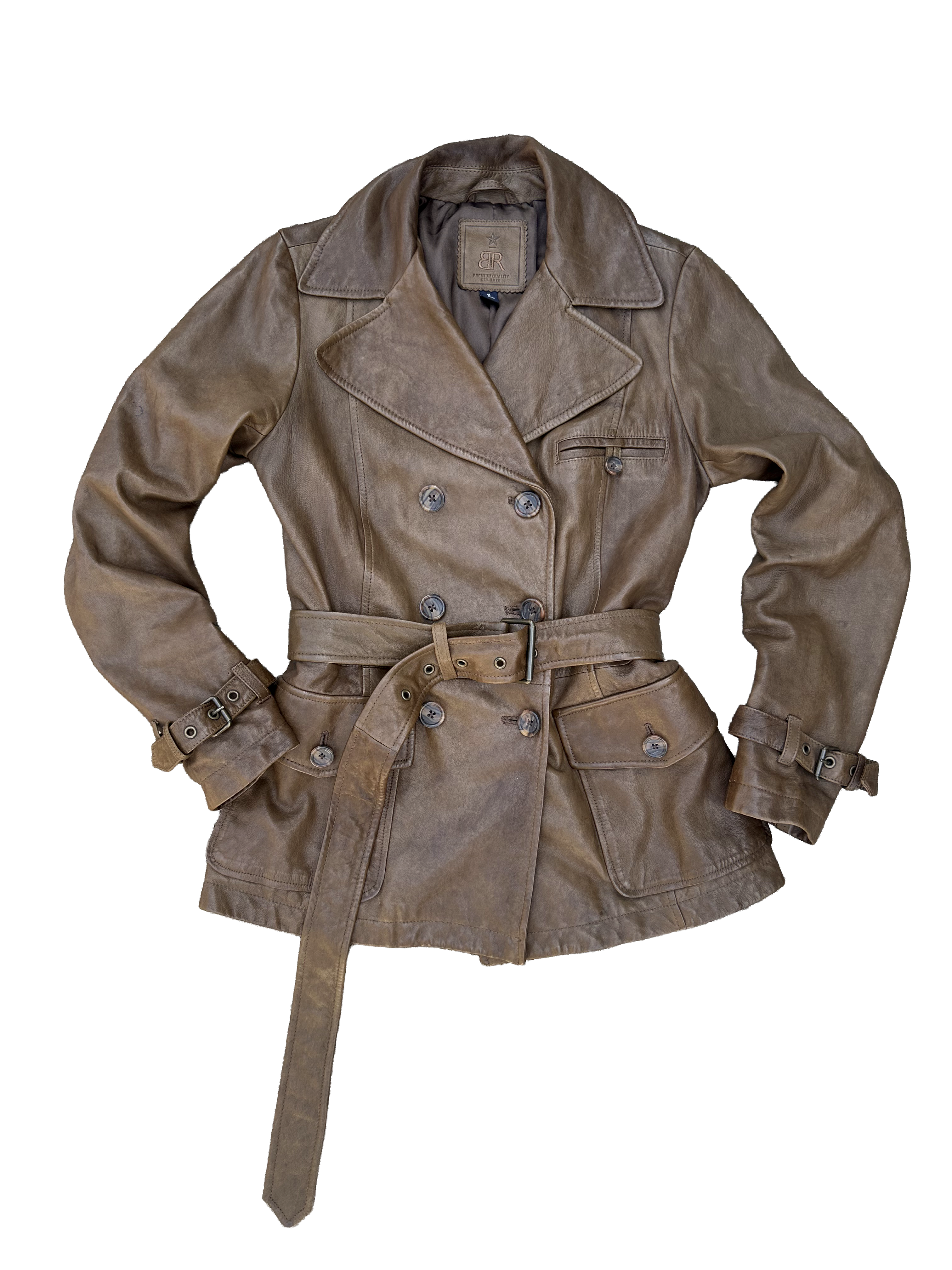 Buttery Soft Chocolate Leather Double Breasted Jacket