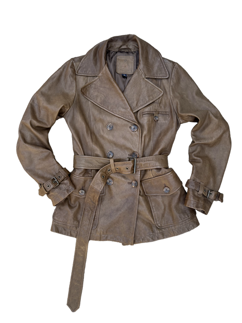 Buttery Soft Chocolate Leather Double Breasted Jacket